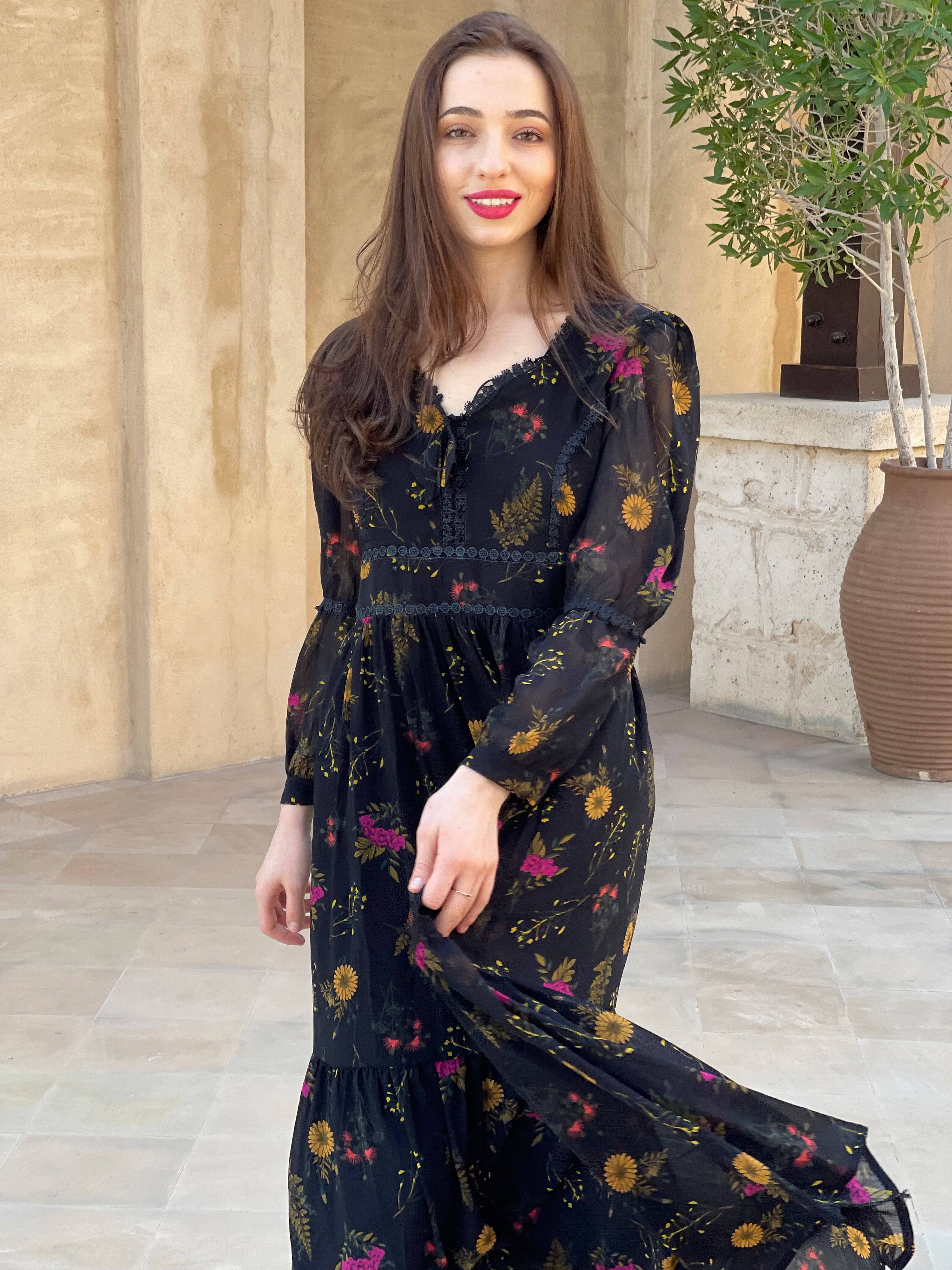 Mays Day Black Floral Dress - Image 12