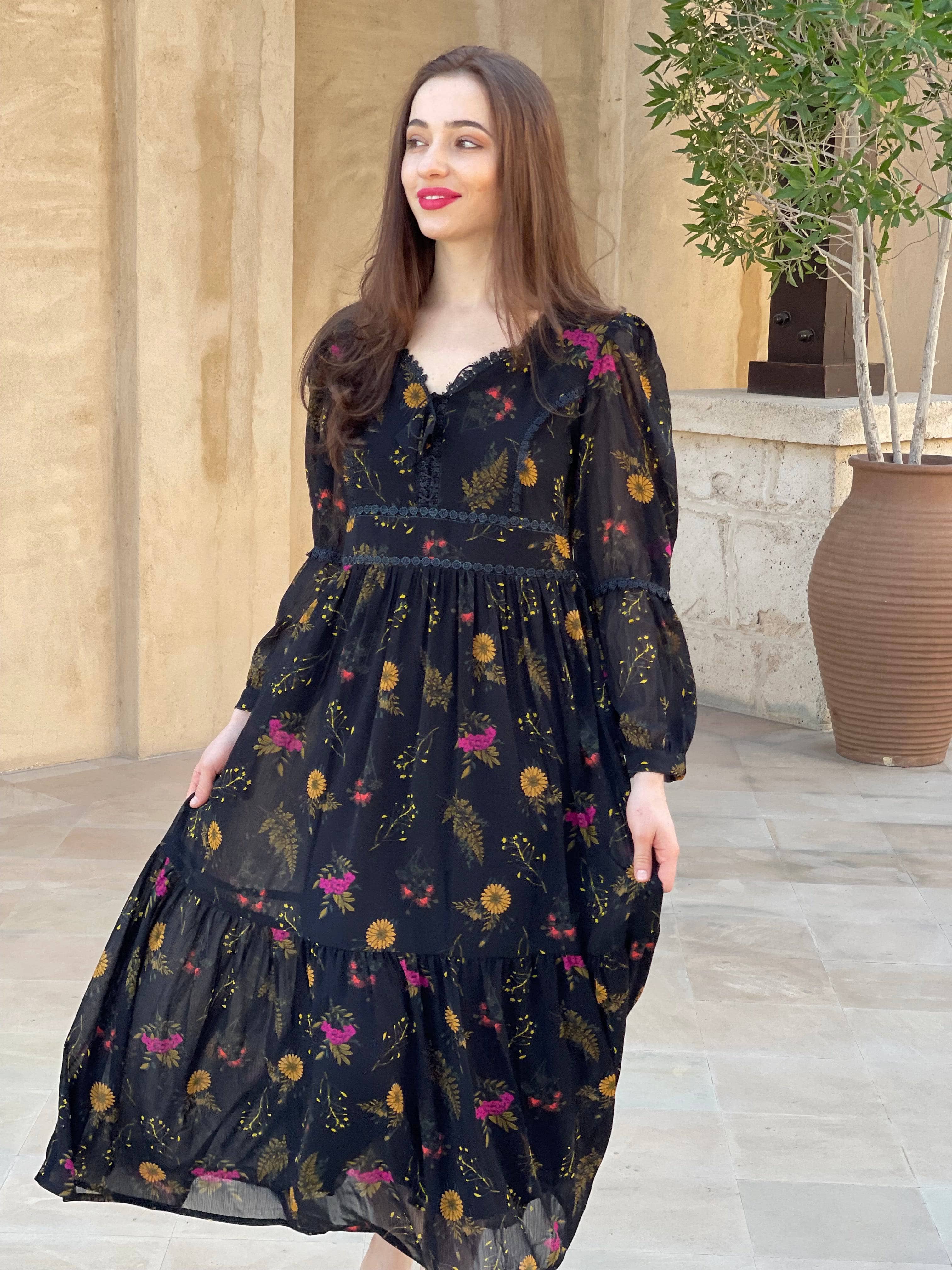 Mays Day Black Floral Dress - Image 13