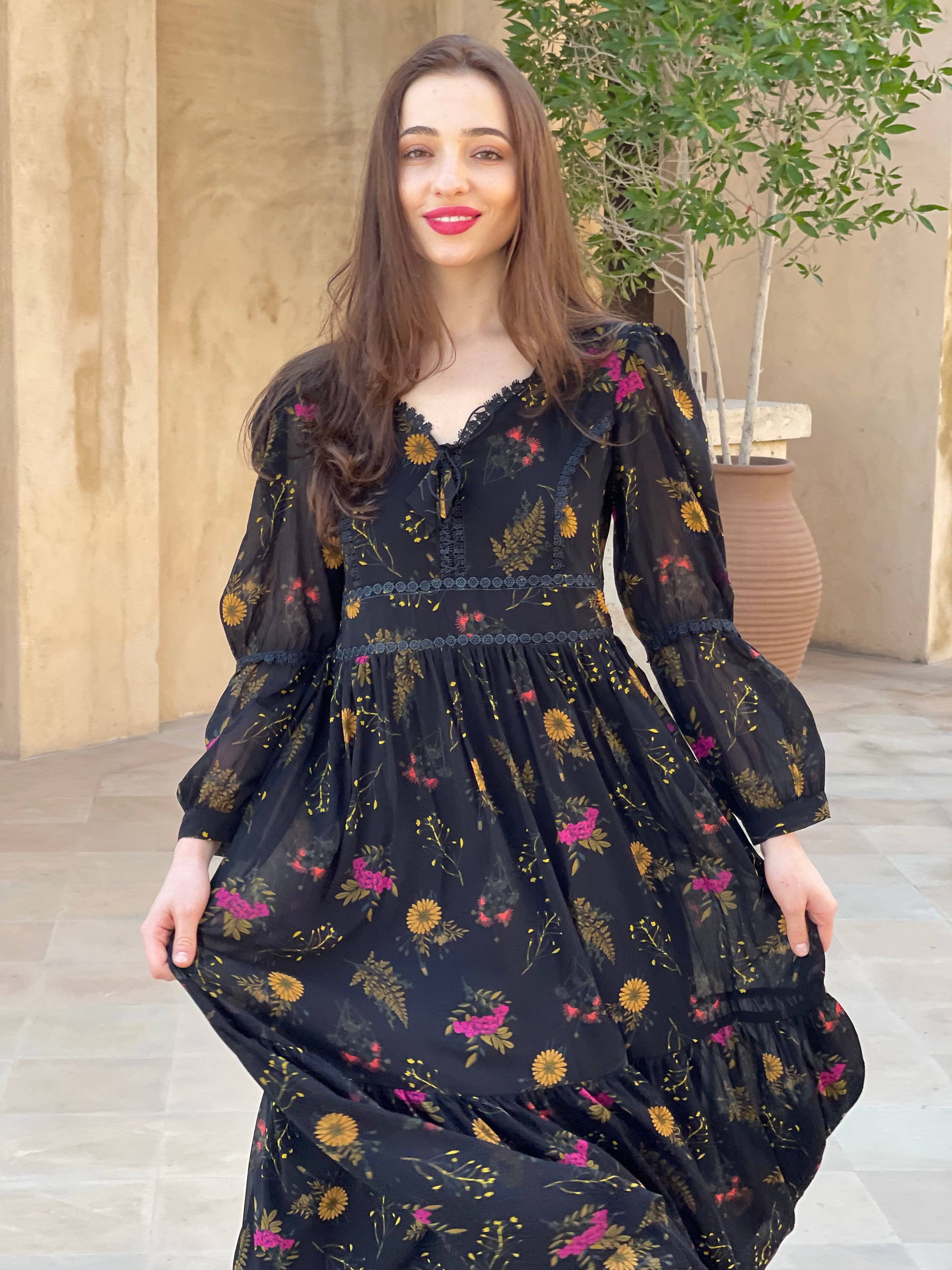 Mays Day Black Floral Dress - Image 14