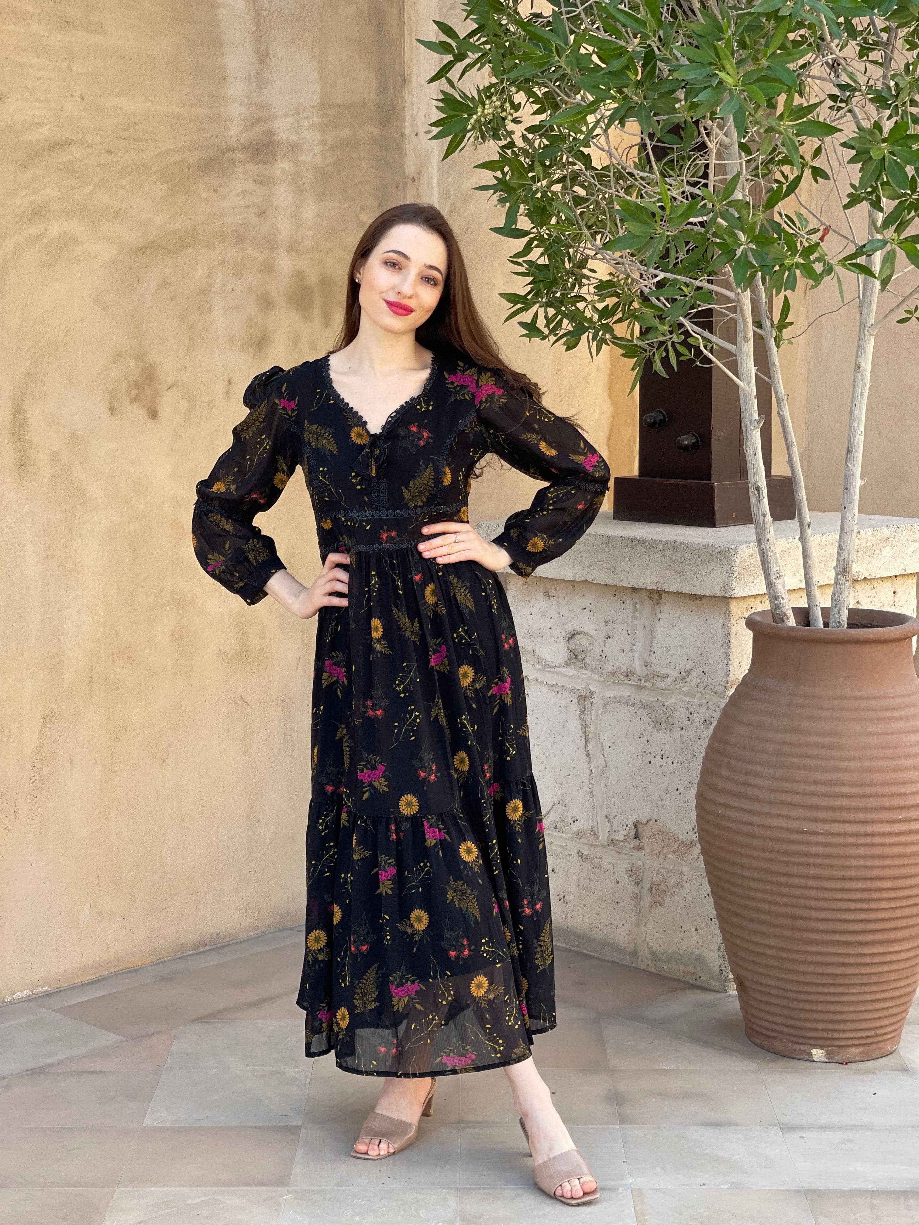 Mays Day Black Floral Dress - Image 5