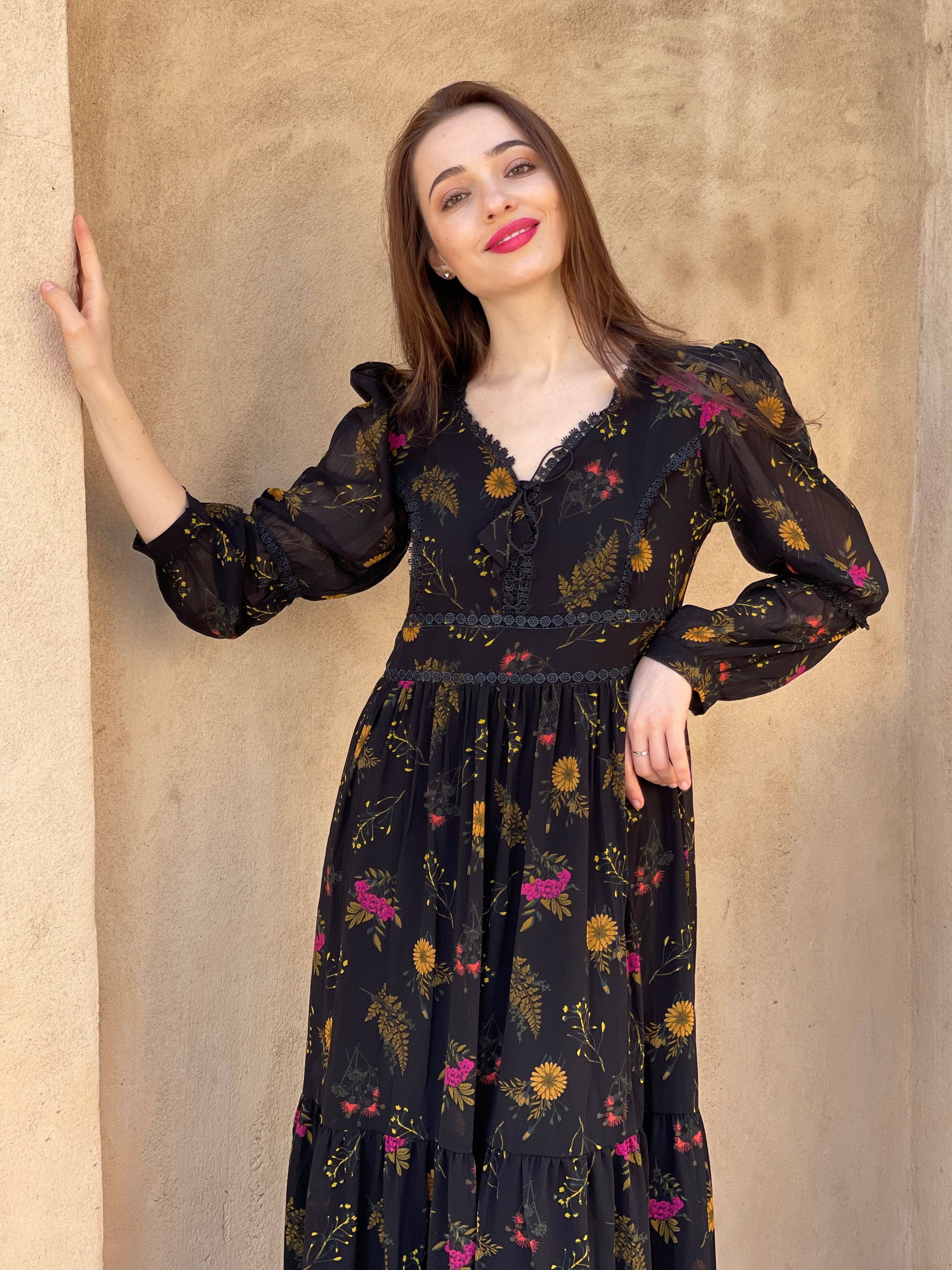 Mays Day Black Floral Dress - Image 6