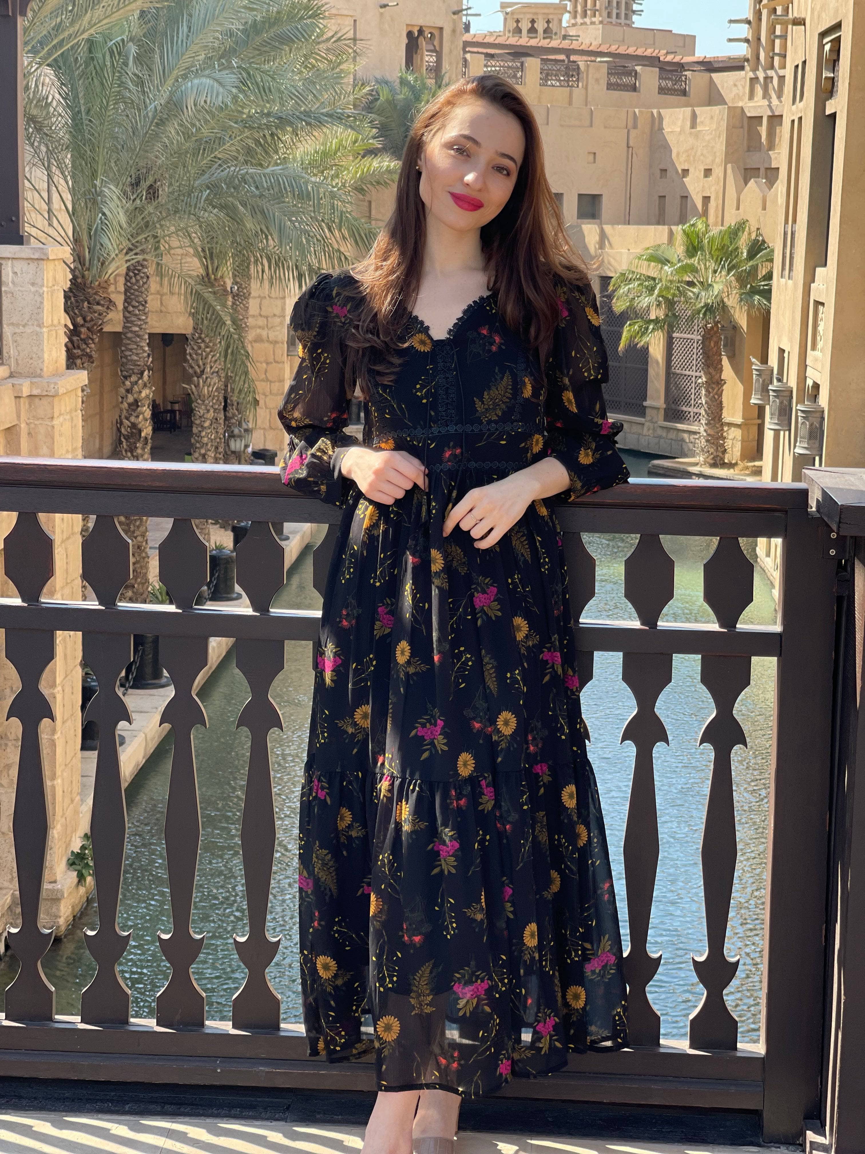 Mays Day Black Floral Dress - Image 7