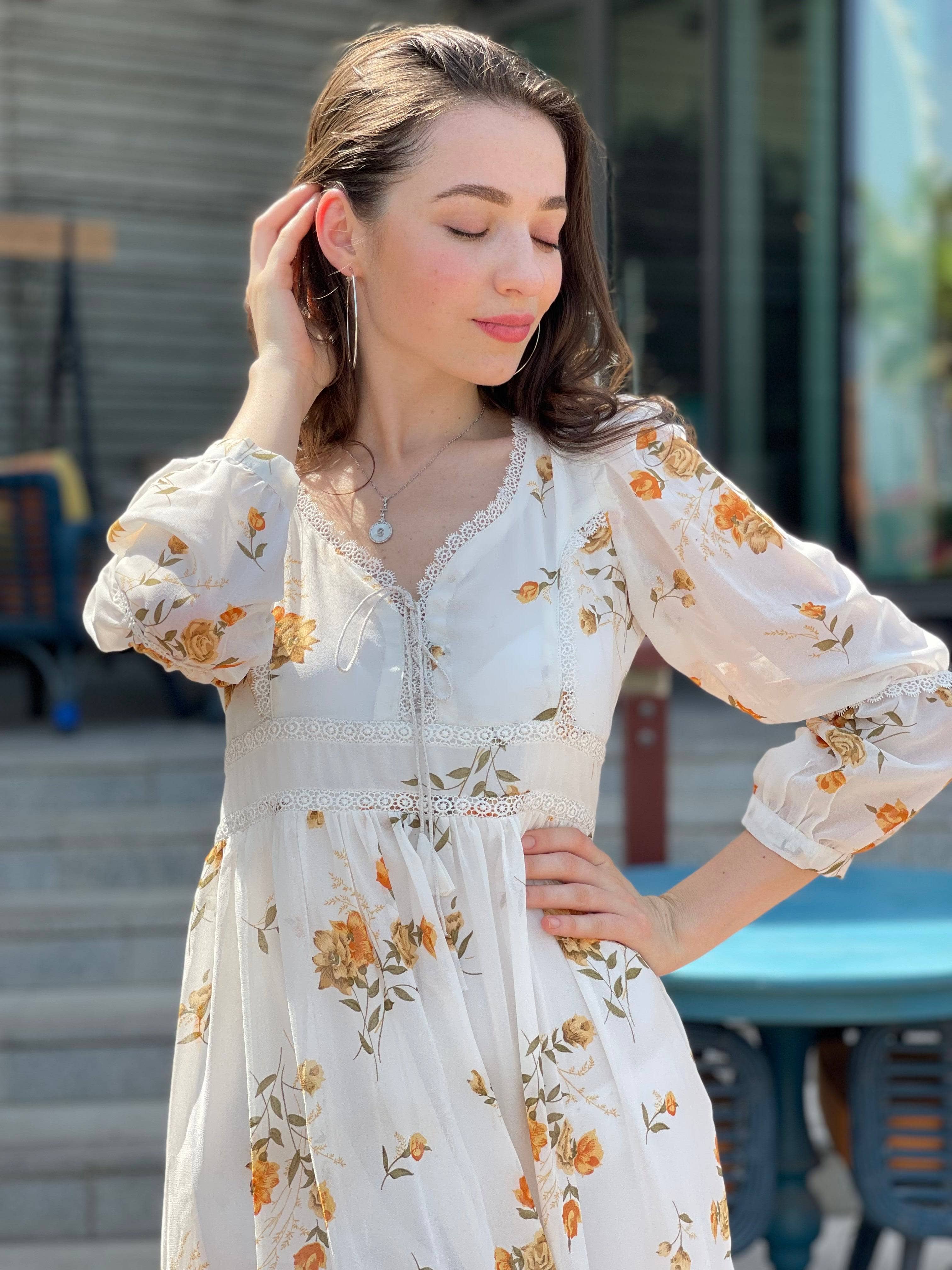 Mays Day Off White Floral Dress - Image 5