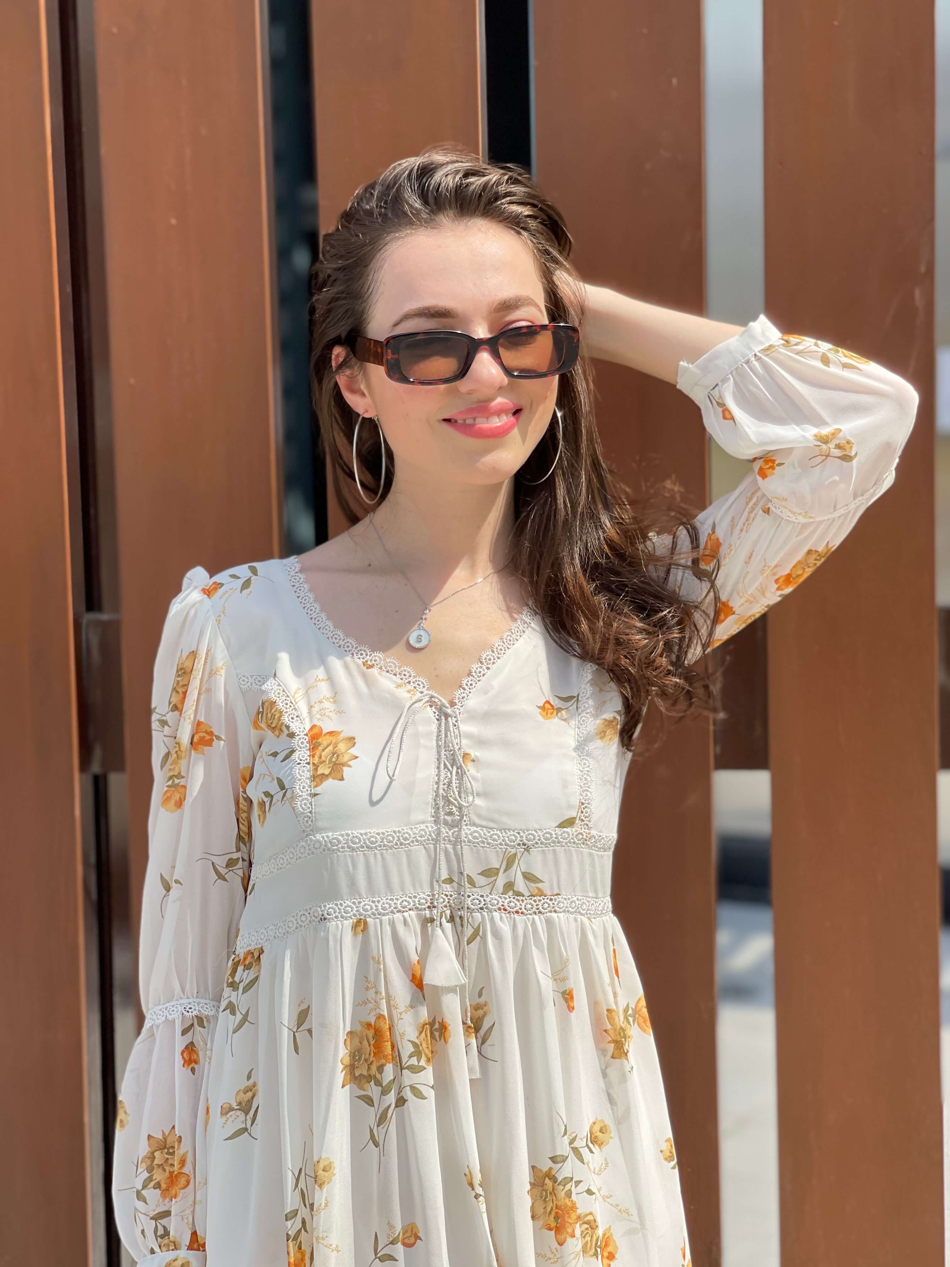 Mays Day Off White Floral Dress - Image 6
