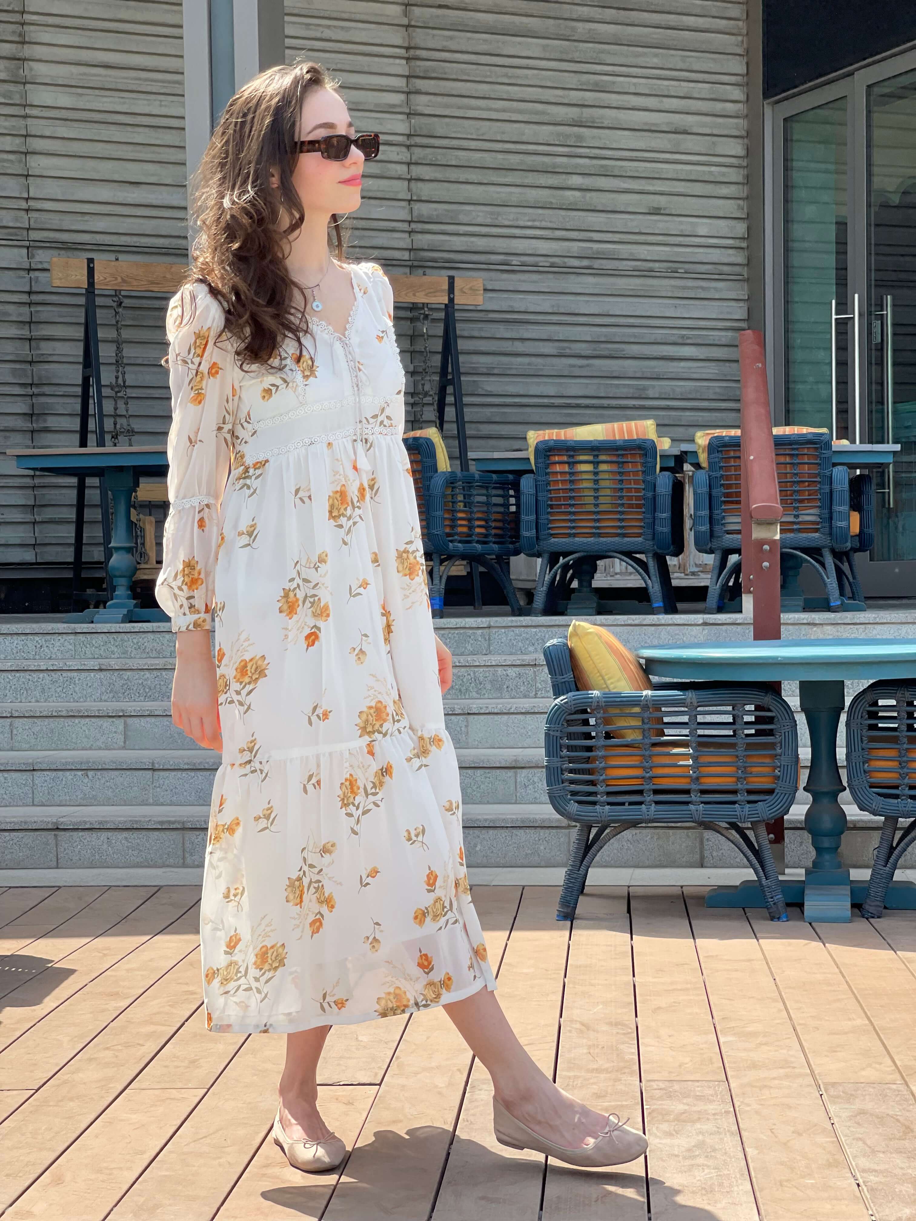 Mays Day Off White Floral Dress - Image 7