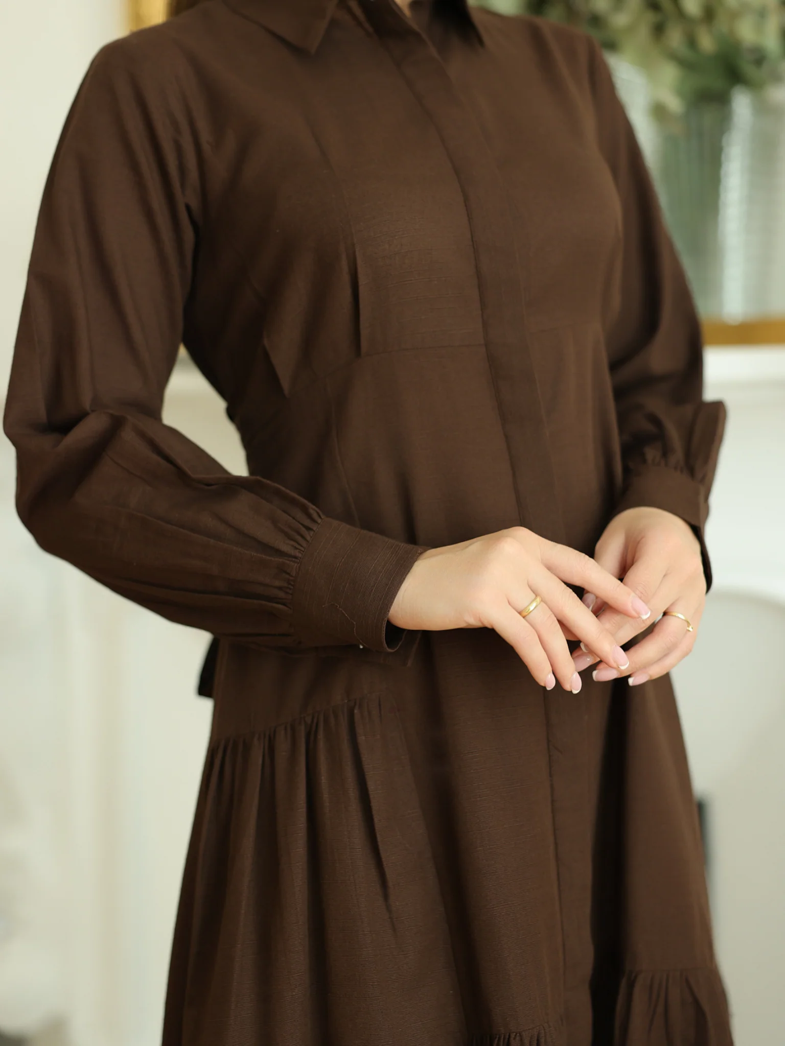 Micah Brown Belted Dress - Image 9