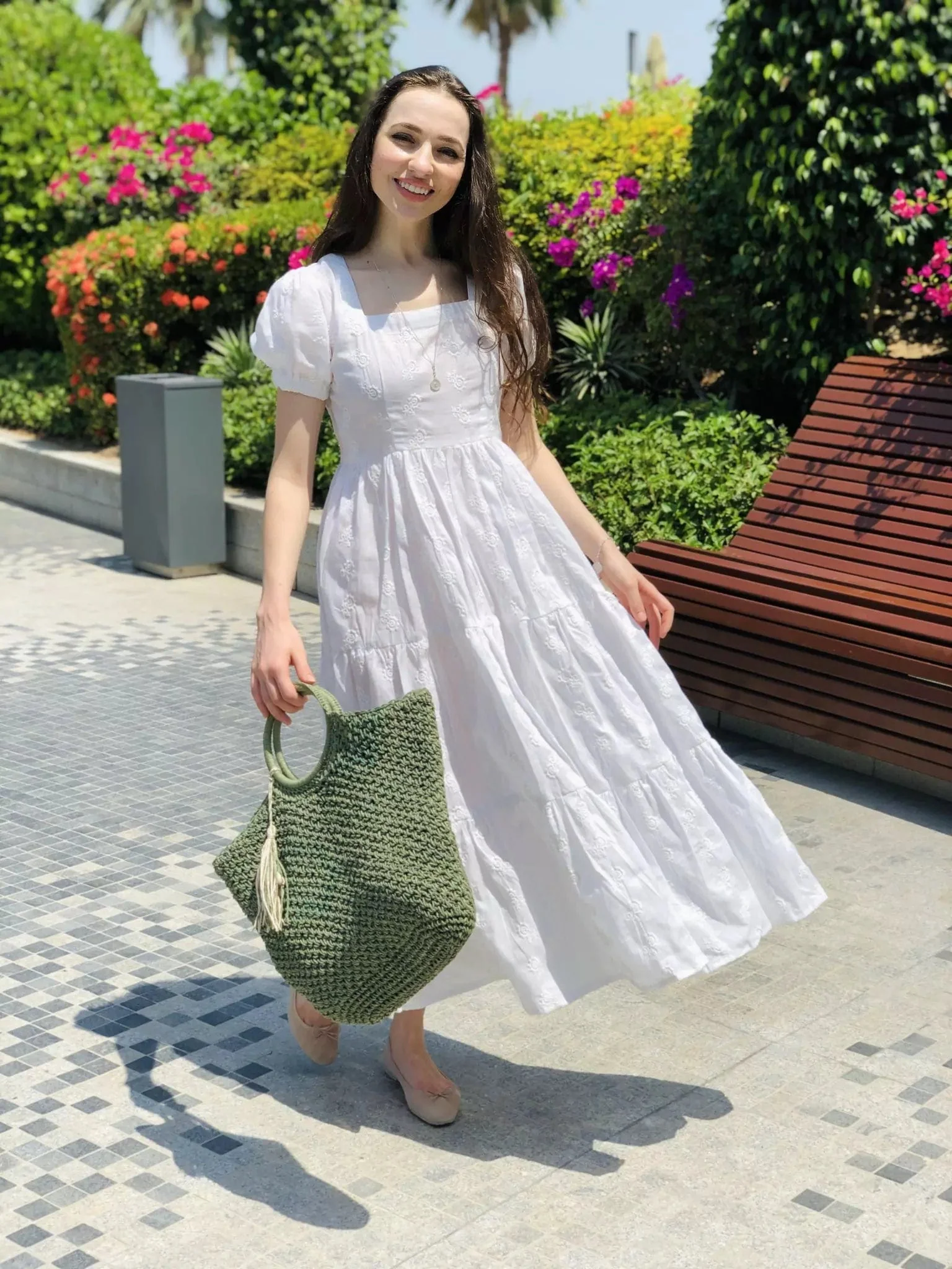Mid Summer Embroidered Dress - White - Image 6