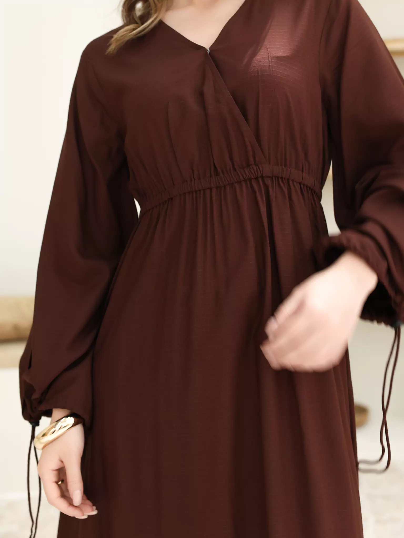 Milaska Brown Long Dress - Image 6