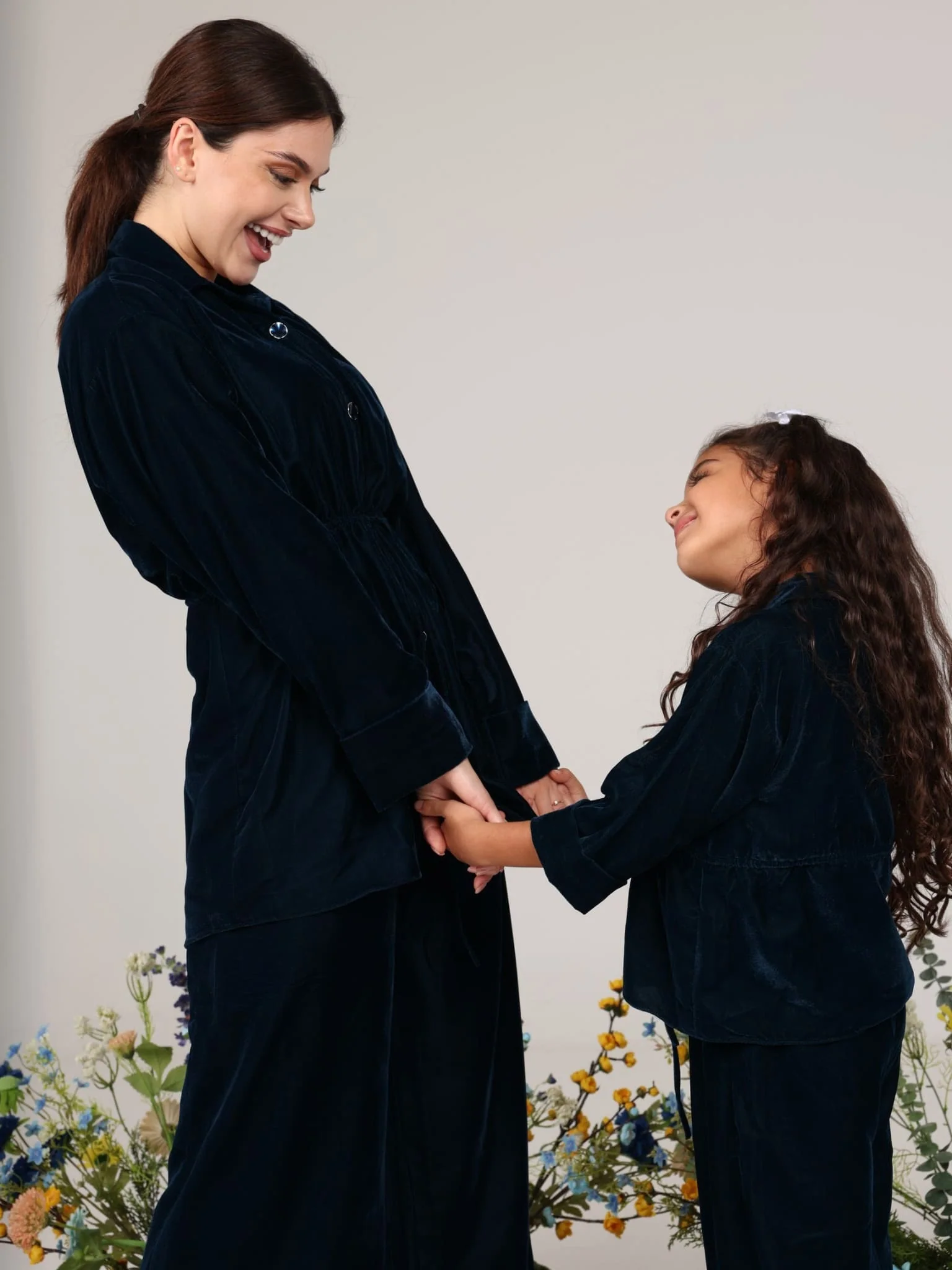 Mini Anthea Blue Velvet Co Ord Set - Image 6