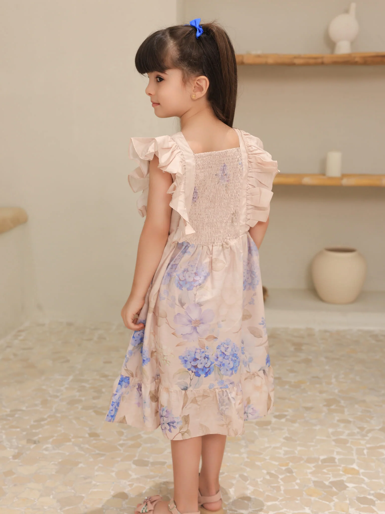 Mini Bellina Blue Floral Dress - Image 3