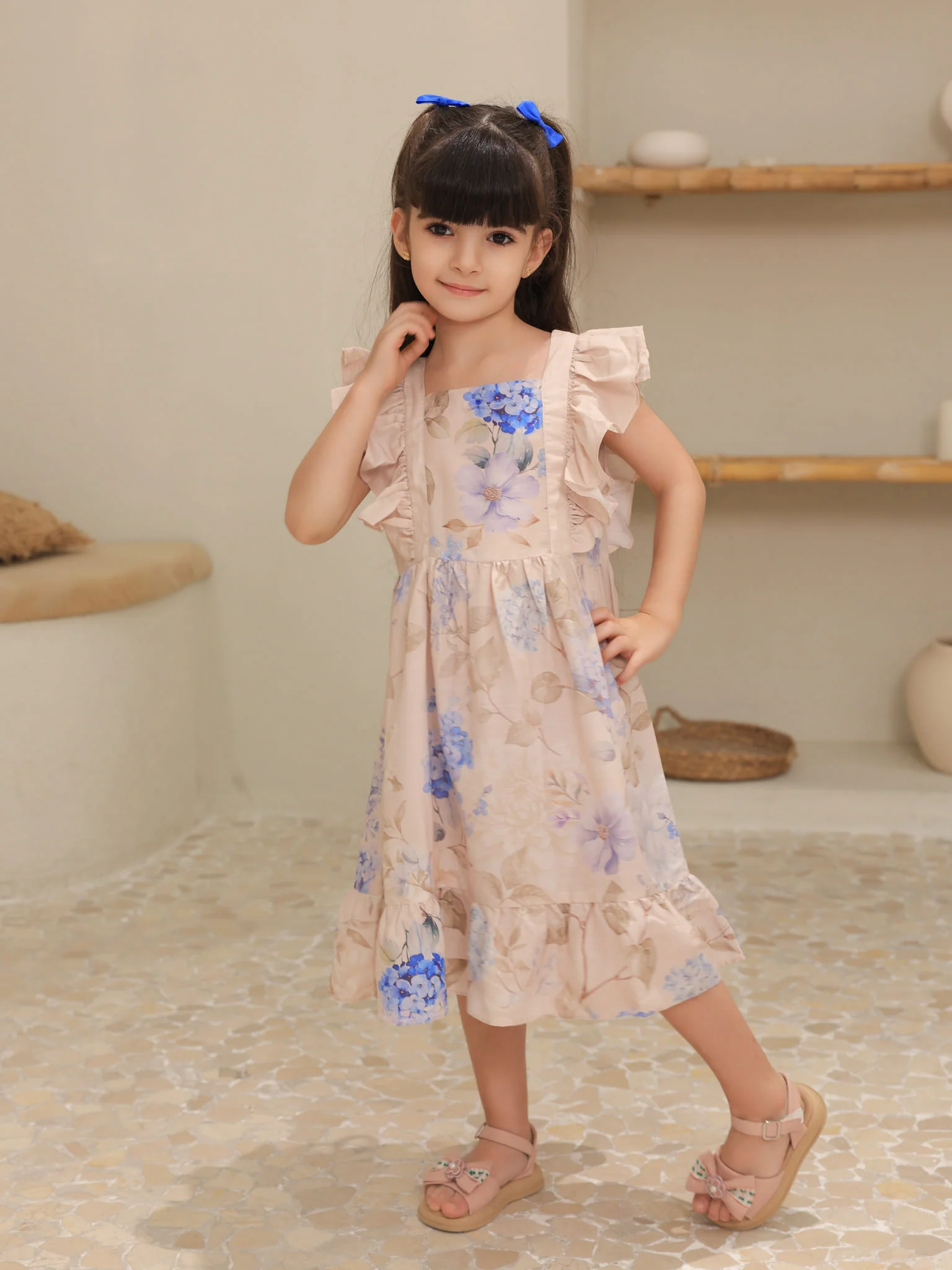 Mini Bellina Blue Floral Dress - Image 6