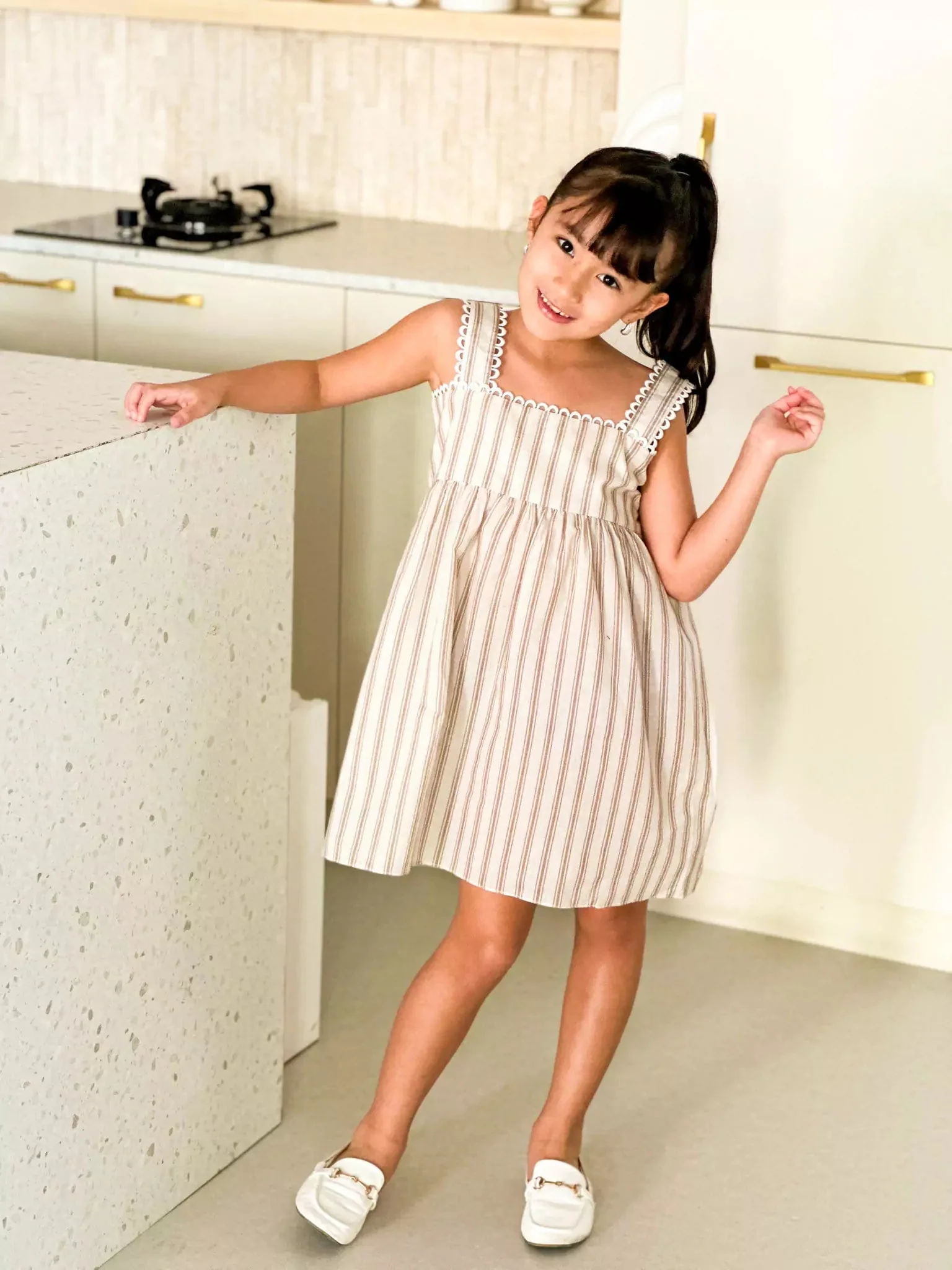 Mini Braun Stripes Long Dress - Image 5