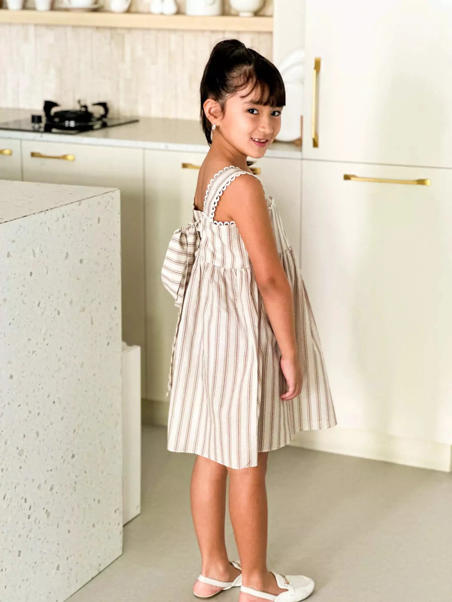Mini Braun Stripes Long Dress - Image 7