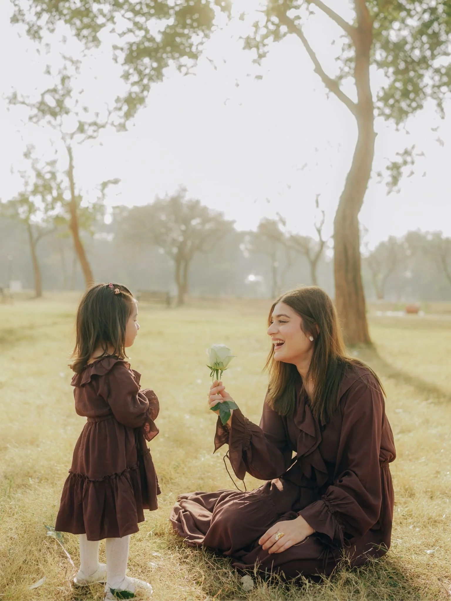 Mini Bruna Brown Frill Dress For Girls - Image 3