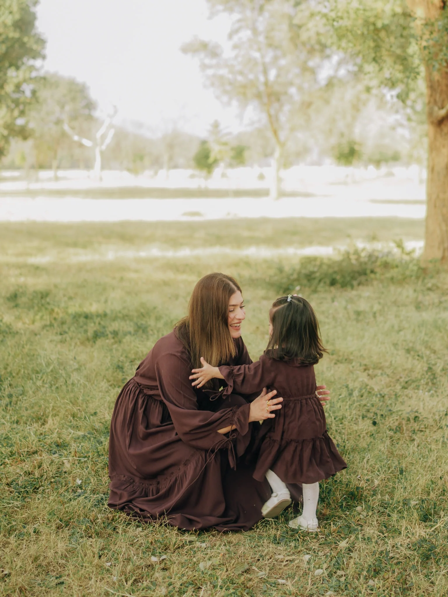 Mini Bruna Brown Frill Dress For Girls - Image 7