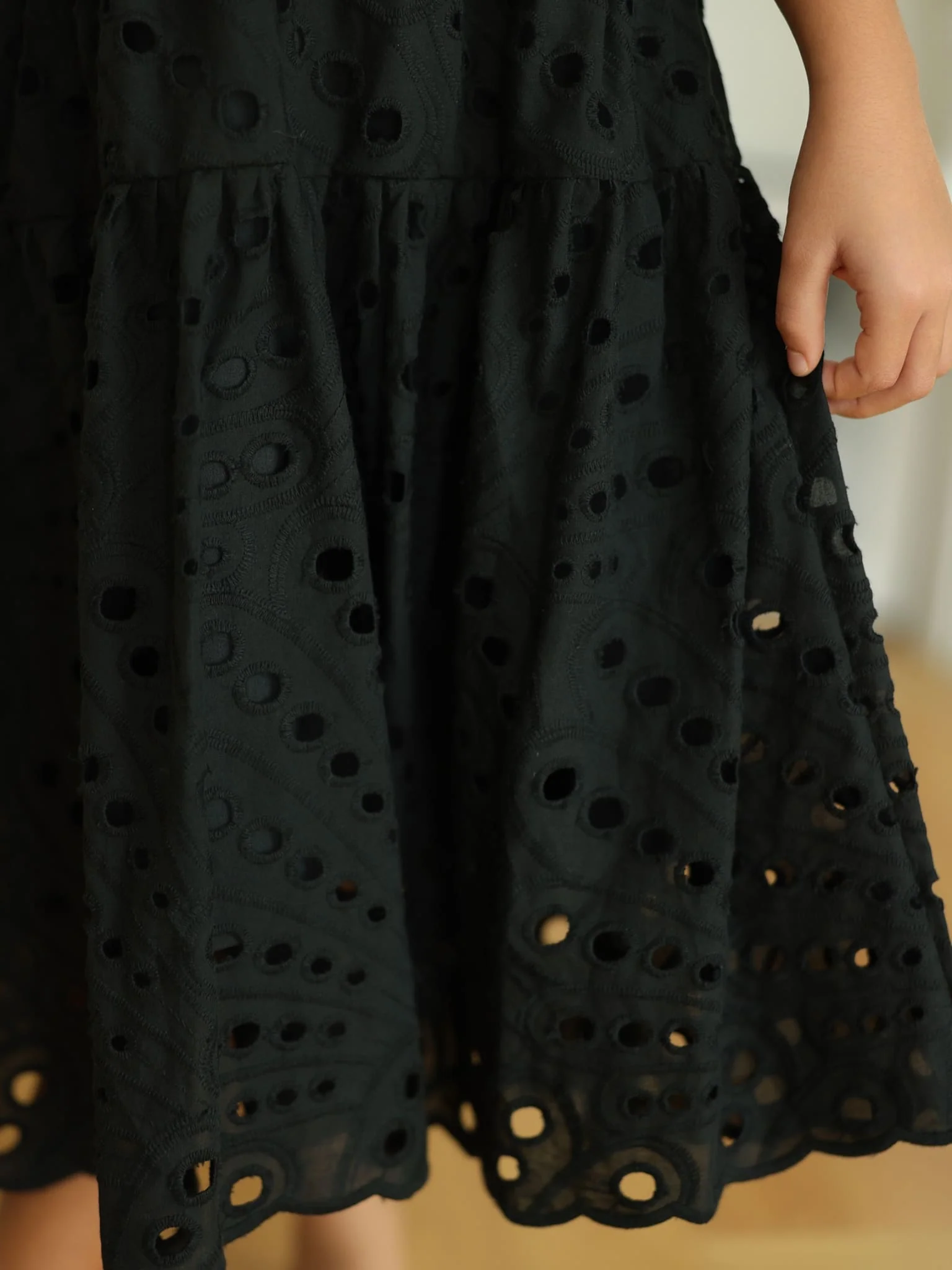 Mini Cameo Black Cut Work Dress - Image 5