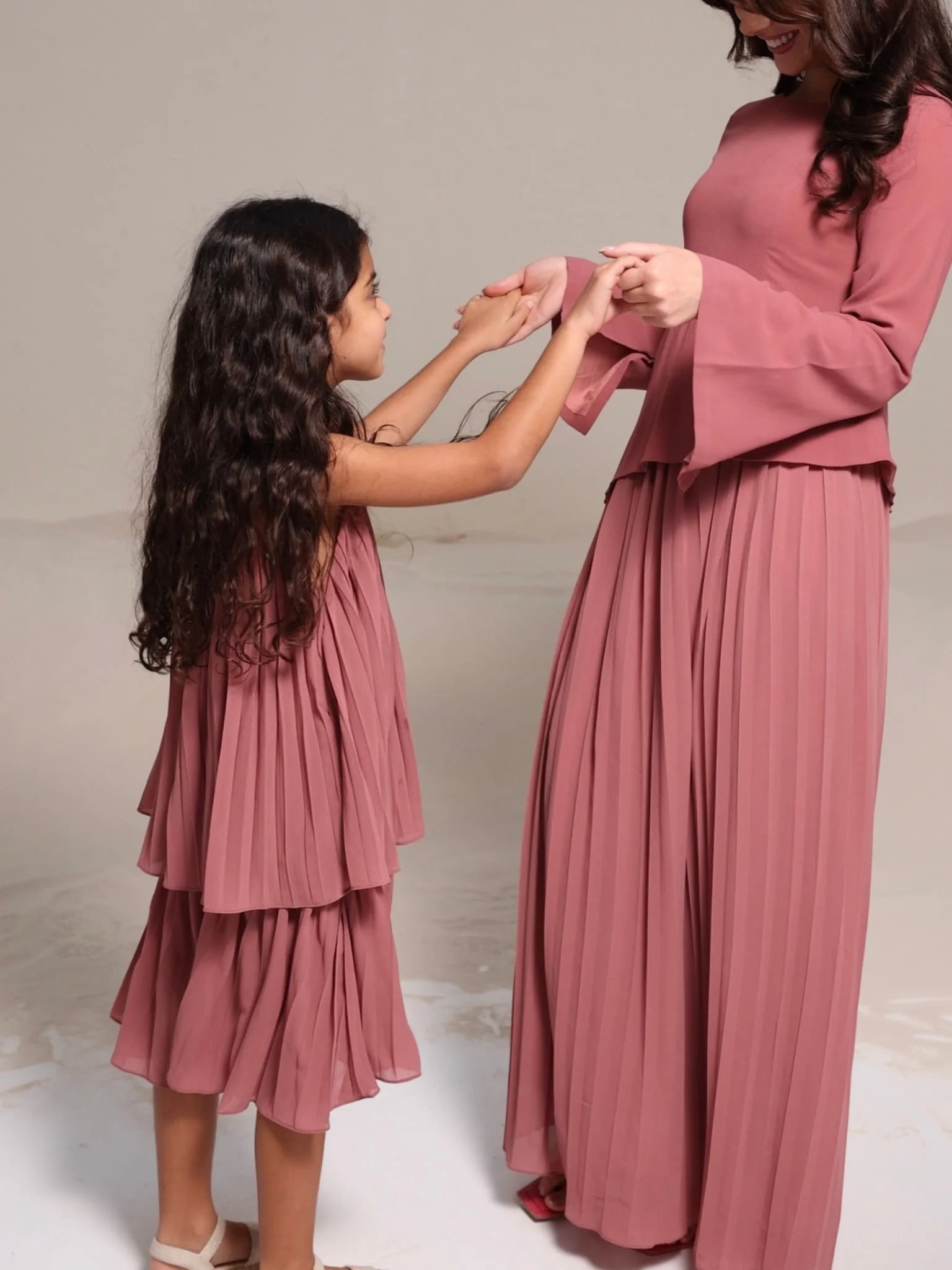 Mini Celestine Pink Pleated Dress For Girls - Image 8