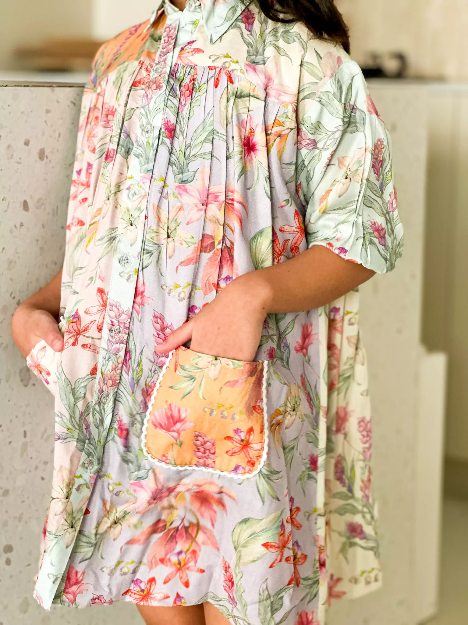 Mini Corsage Floral Pocket Dress - Image 8