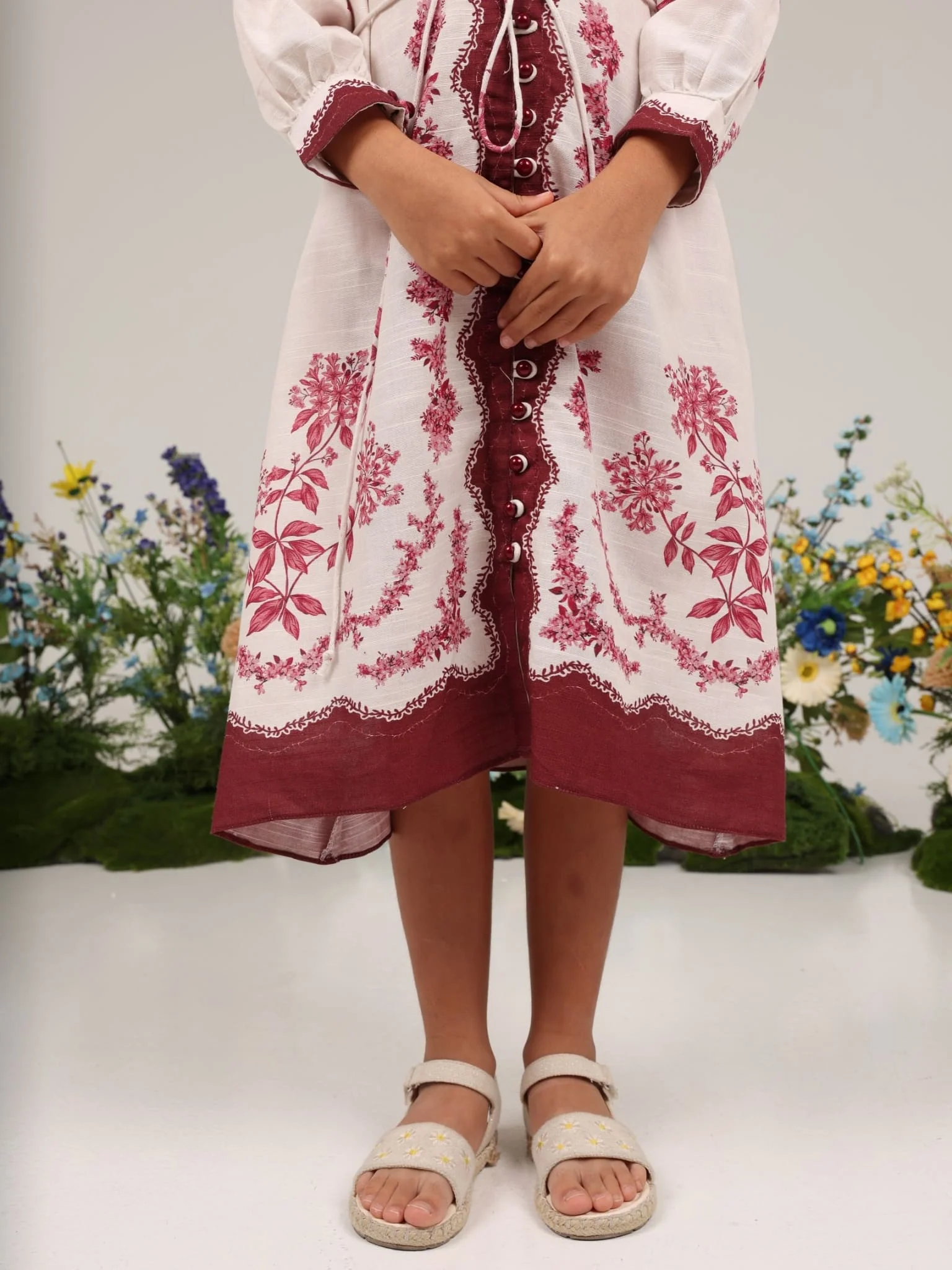 Mini Eiraleaf Maroon Dress - Image 8