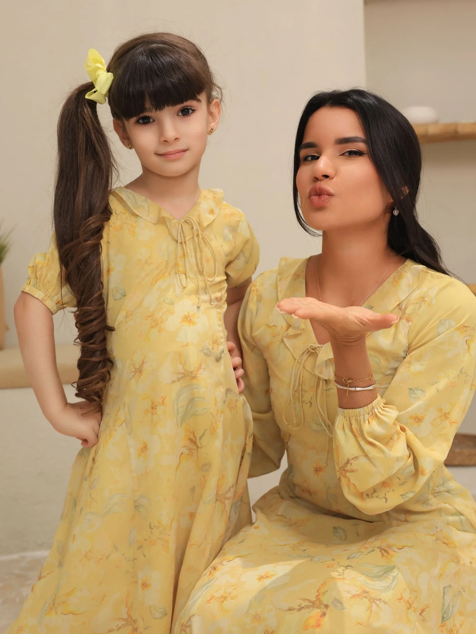 Mini Elaine Butter Floral Dress For Girls - Image 11