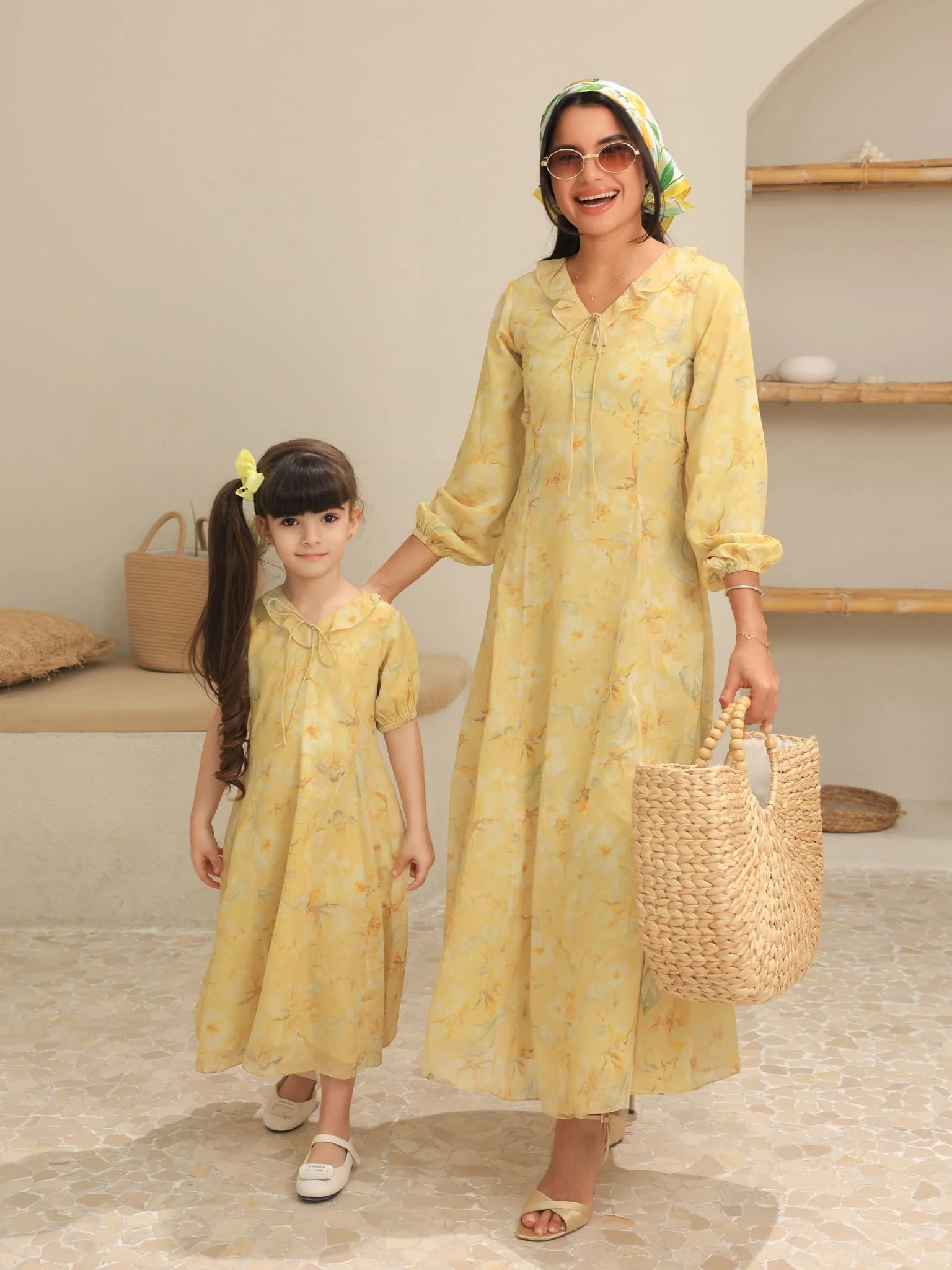 Mini Elaine Butter Floral Dress For Girls - Image 12