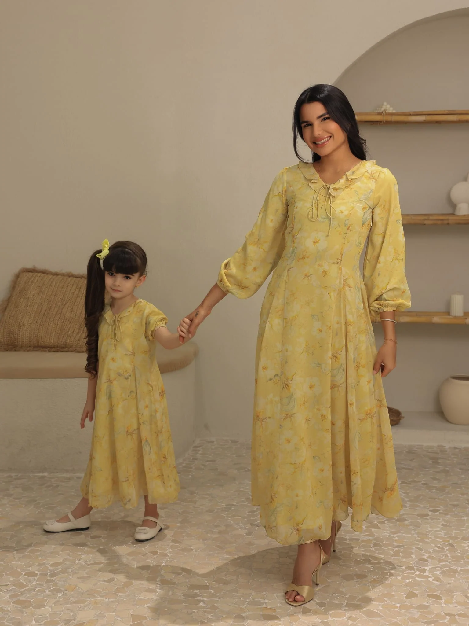 Mini Elaine Butter Floral Dress For Girls - Image 3