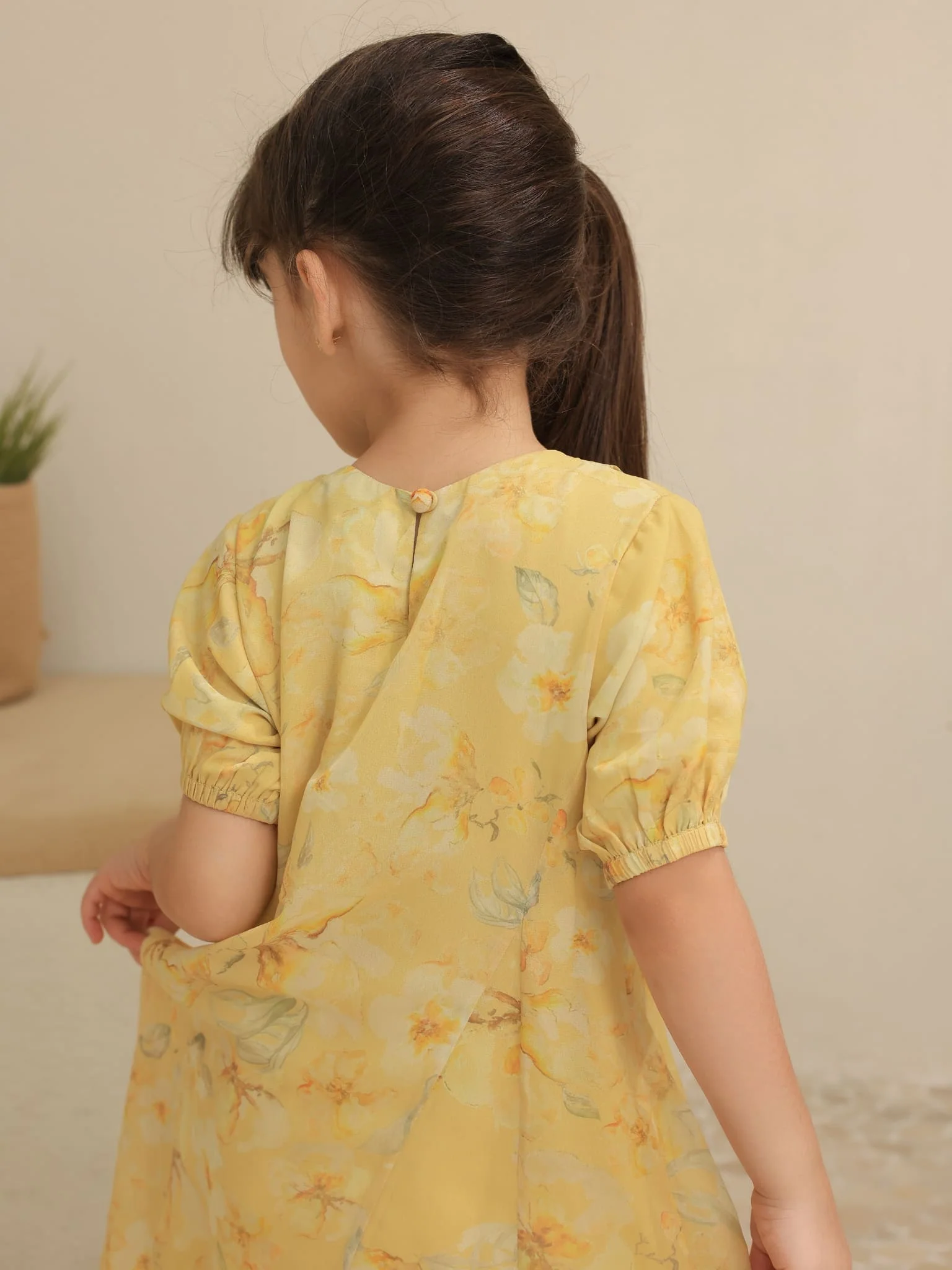 Mini Elaine Butter Floral Dress For Girls - Image 5
