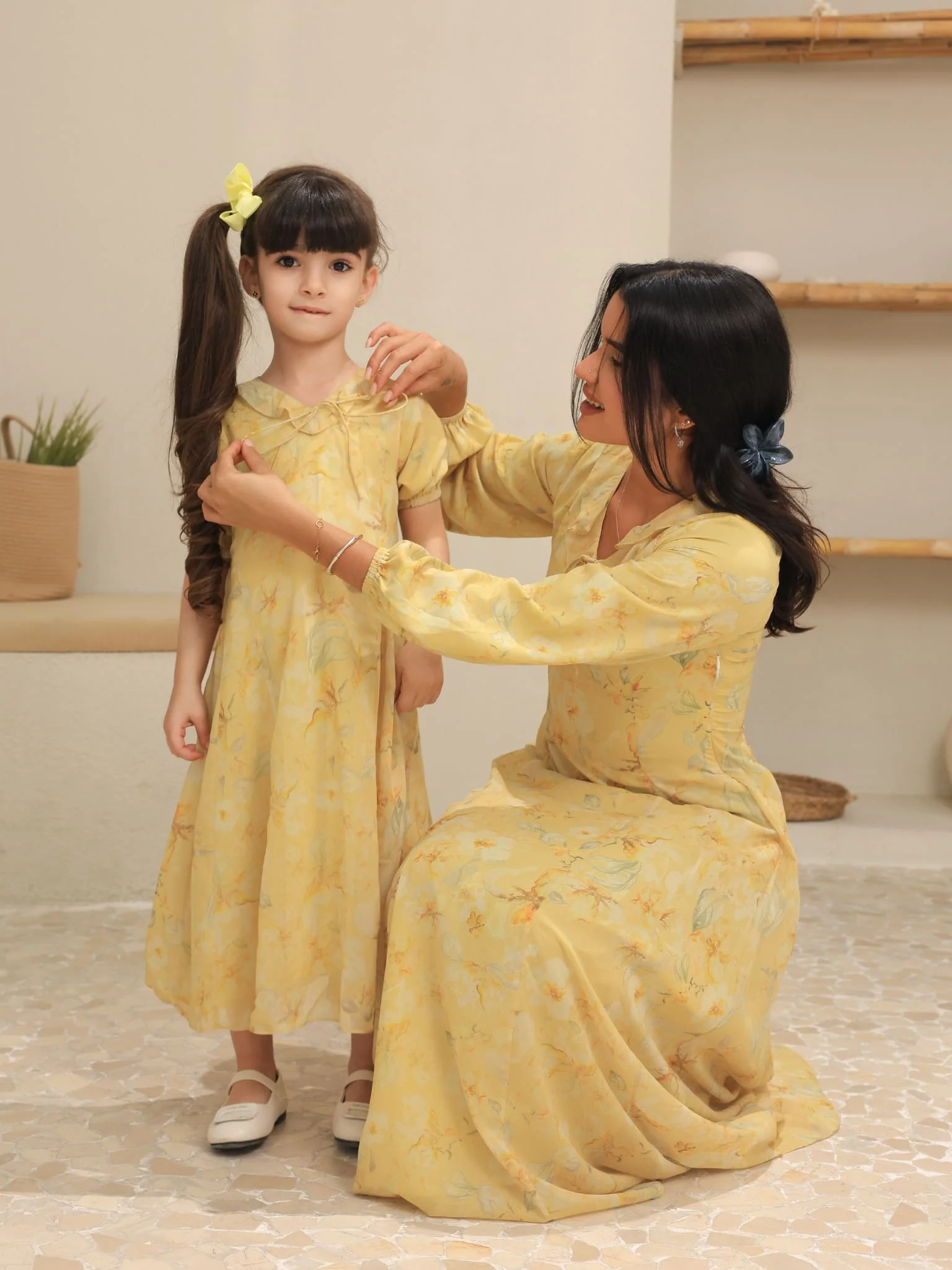 Mini Elaine Butter Floral Dress For Girls - Image 7