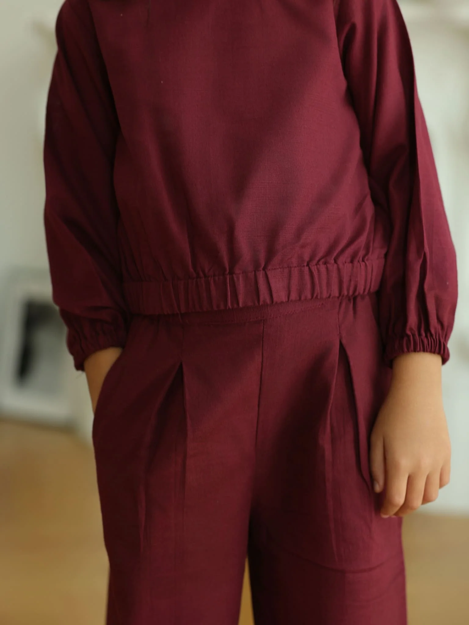 Mini Ersal Maroon Co Ord Set - Image 2
