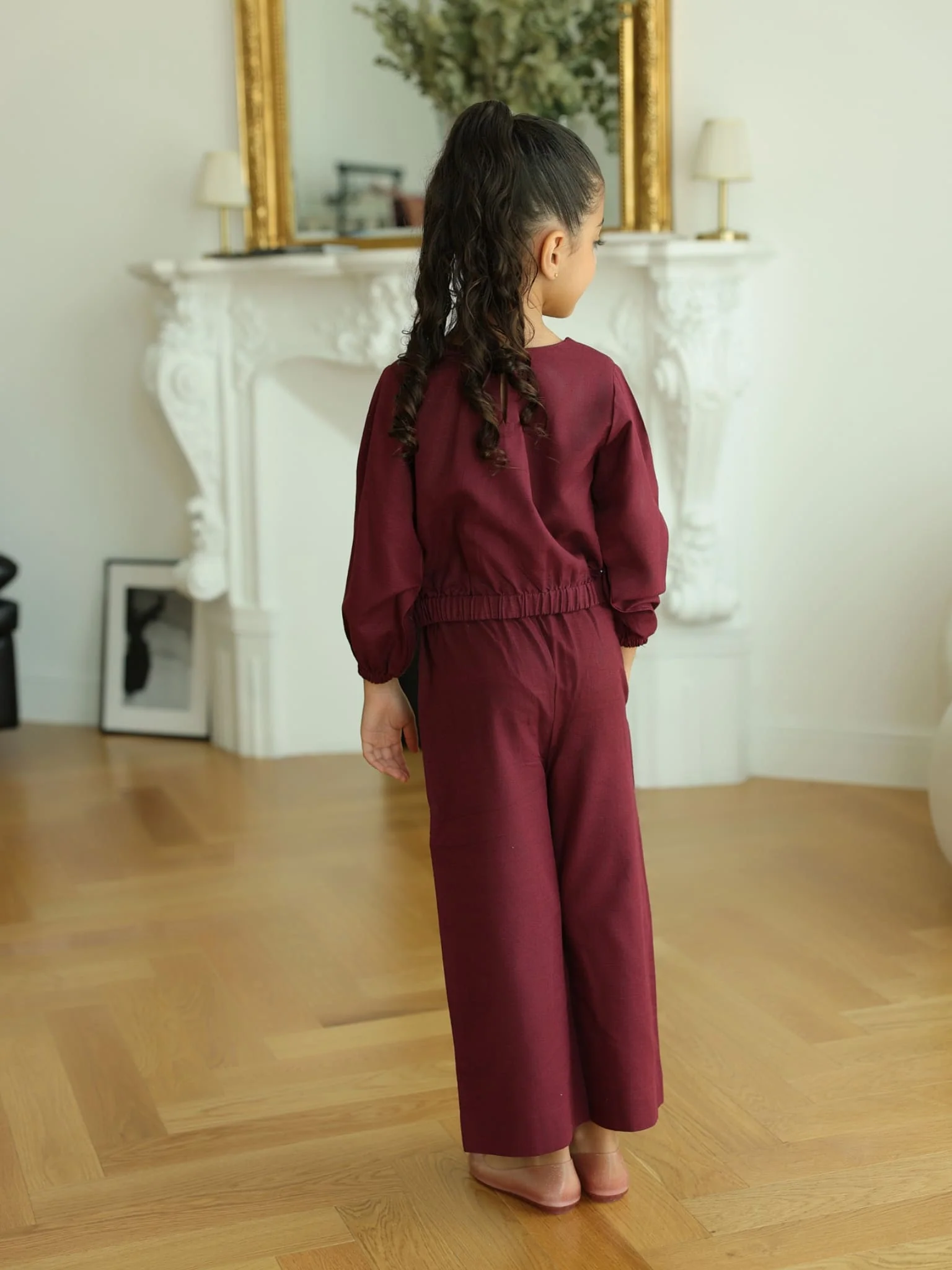 Mini Ersal Maroon Co Ord Set - Image 4