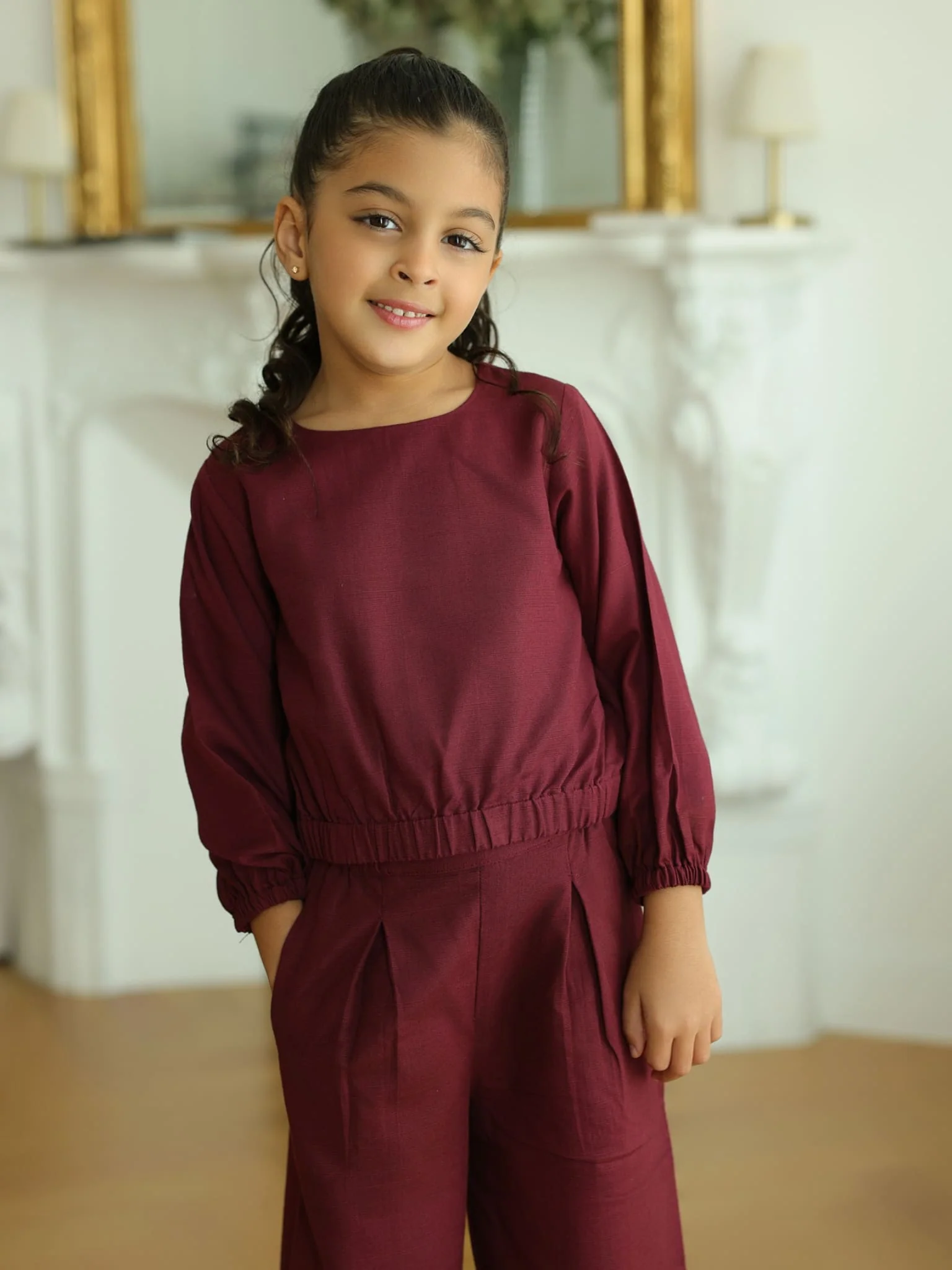 Mini Ersal Maroon Co Ord Set - Image 6