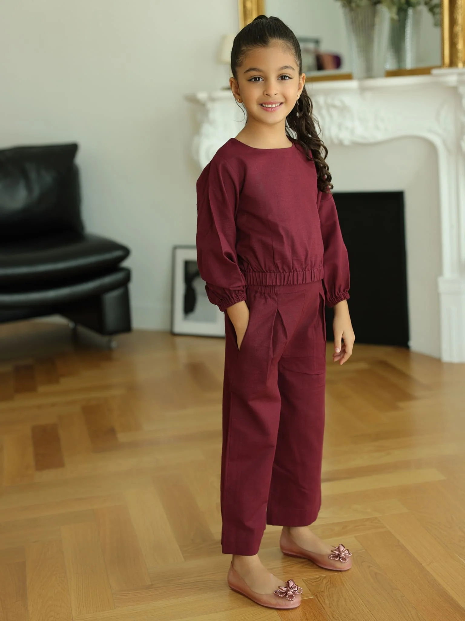 Mini Ersal Maroon Co Ord Set - Image 7