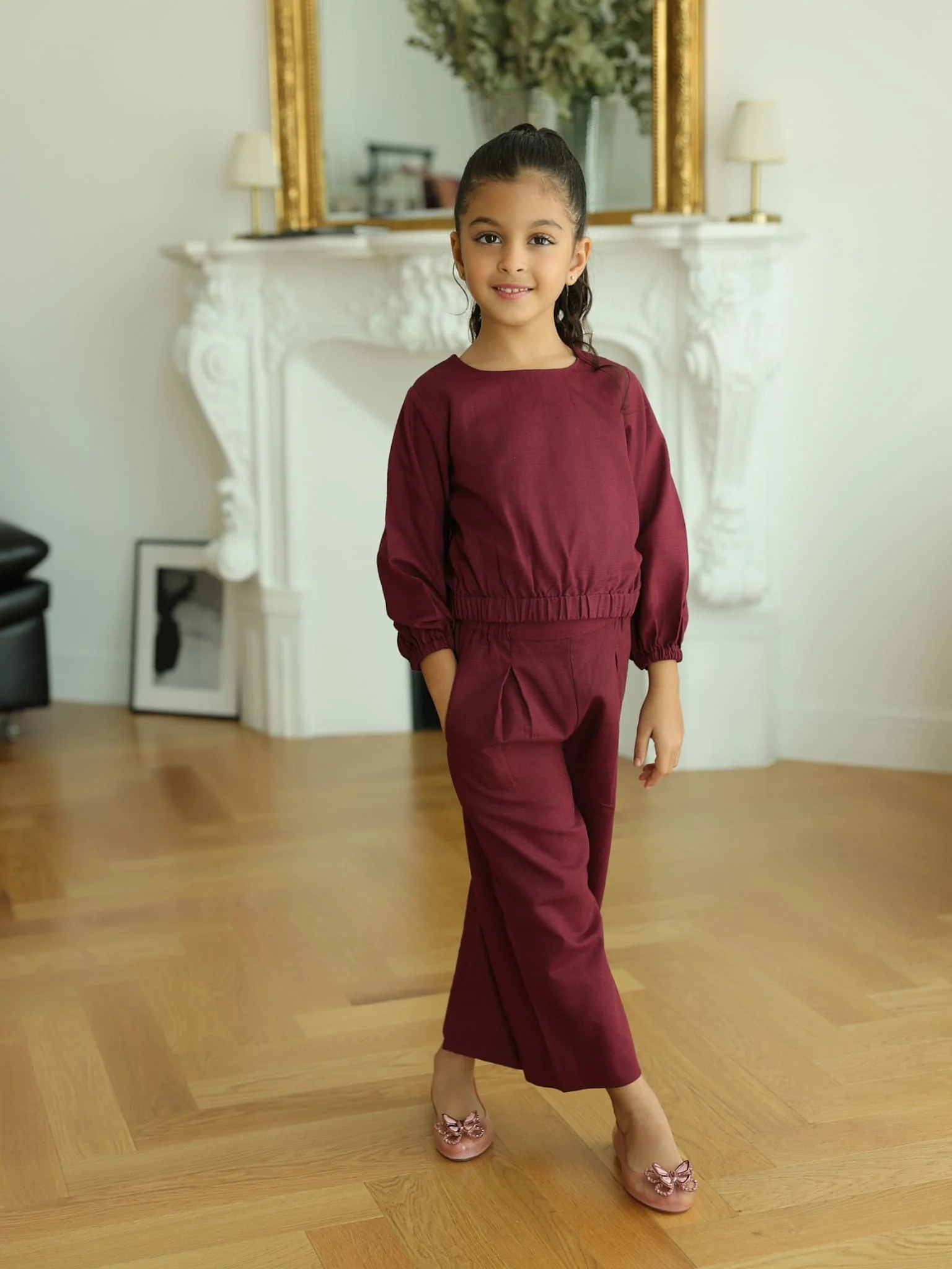 Mini Ersal Maroon Co Ord Set - Image 8