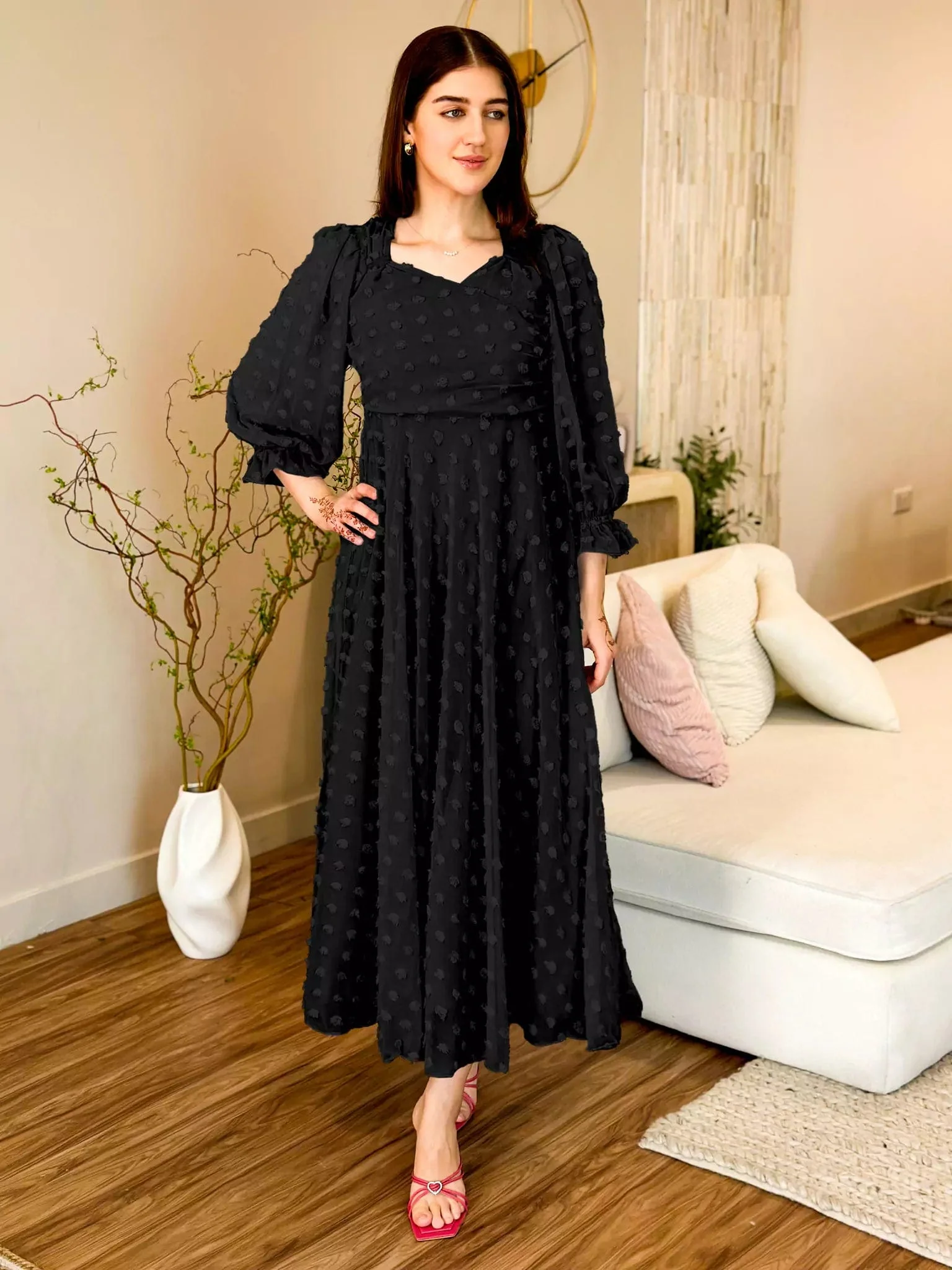 Mini Glacial Texture Dress - Black - Image 3