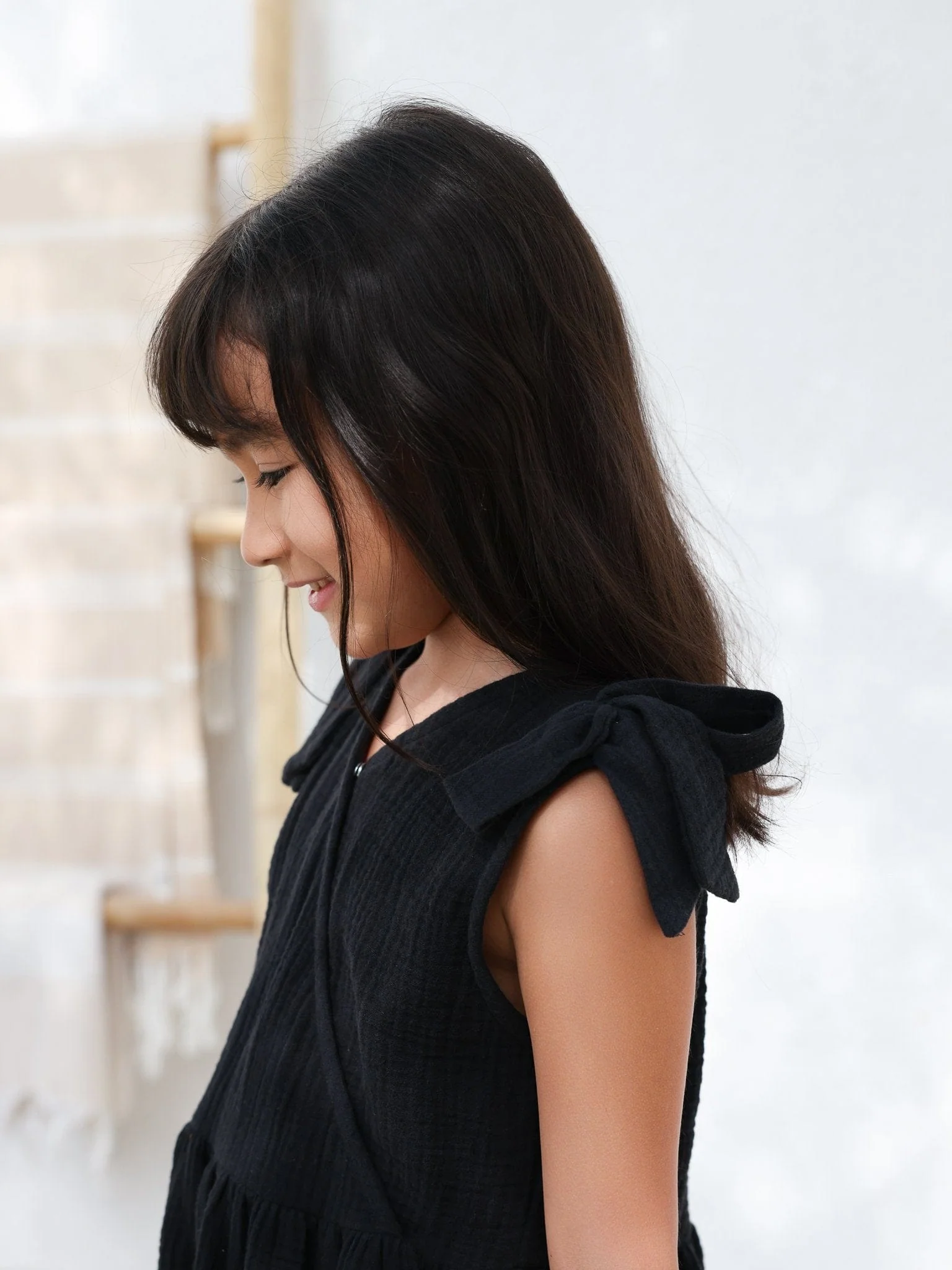 Mini Gothic Muzlin Black Dress - Image 4