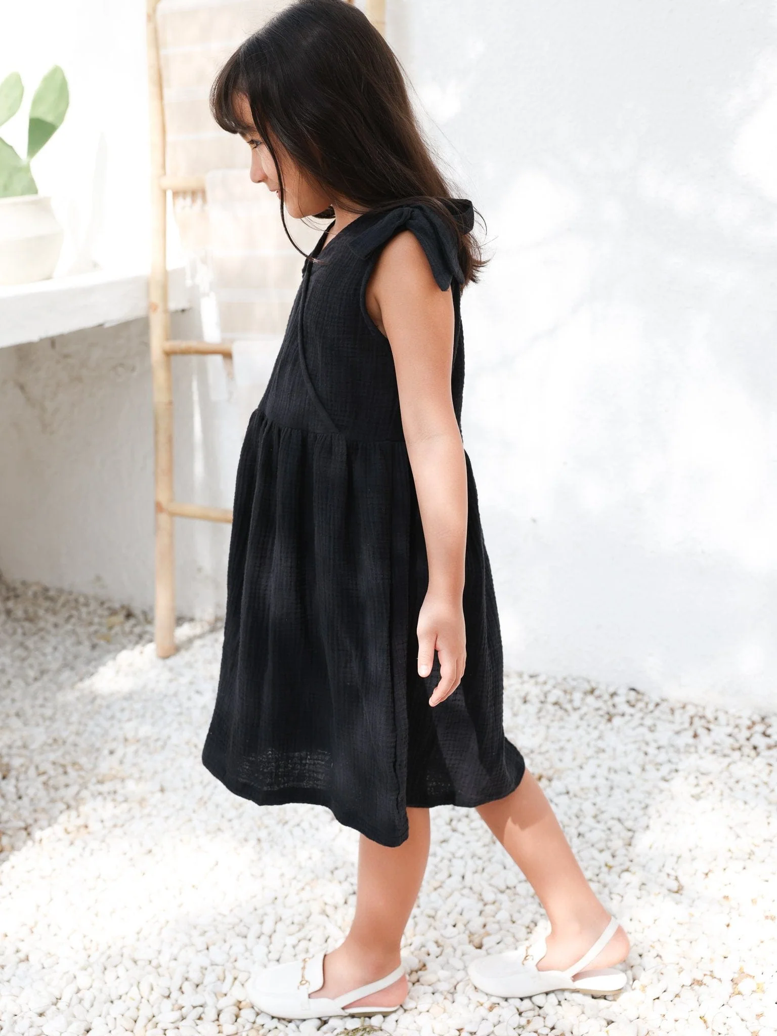 Mini Gothic Muzlin Black Dress - Image 5