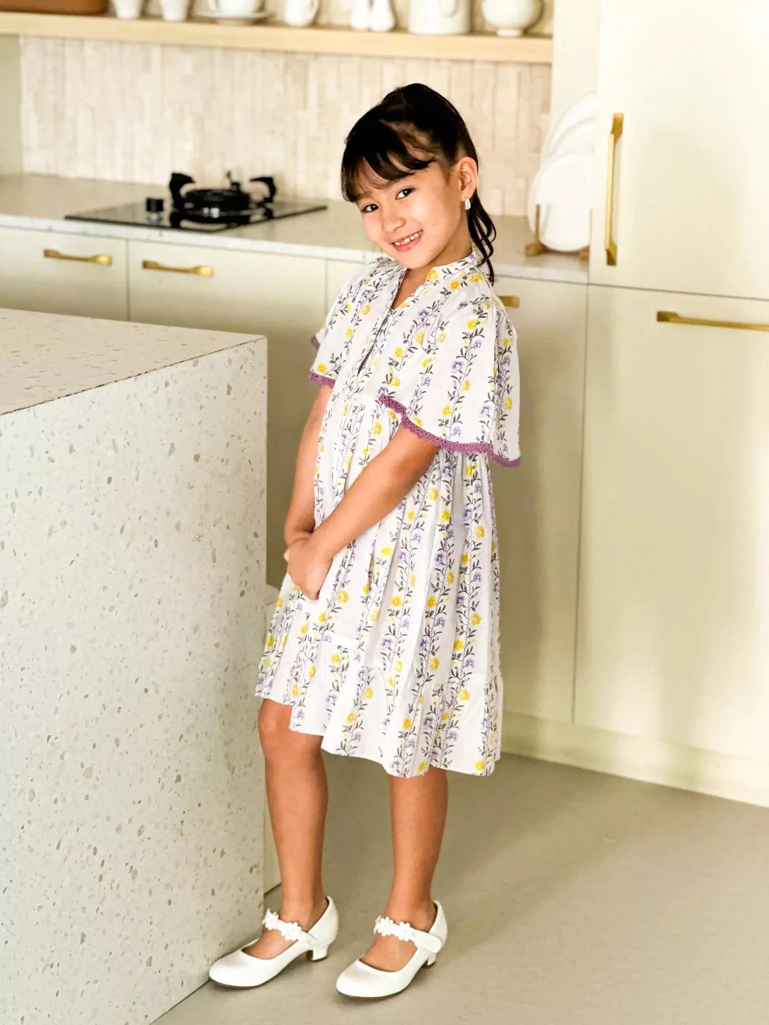 Mini Lilac Florid Long Dress - Image 11