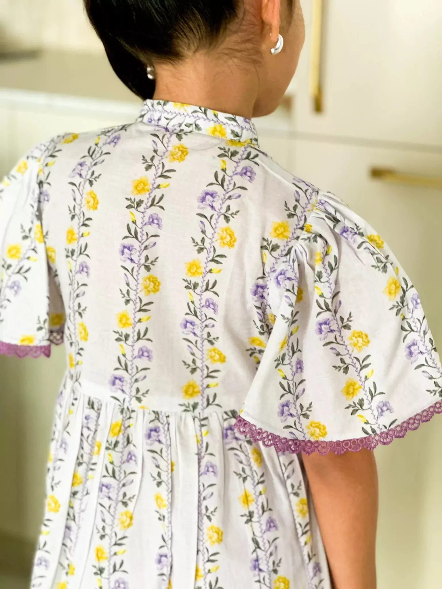 Mini Lilac Florid Long Dress - Image 3