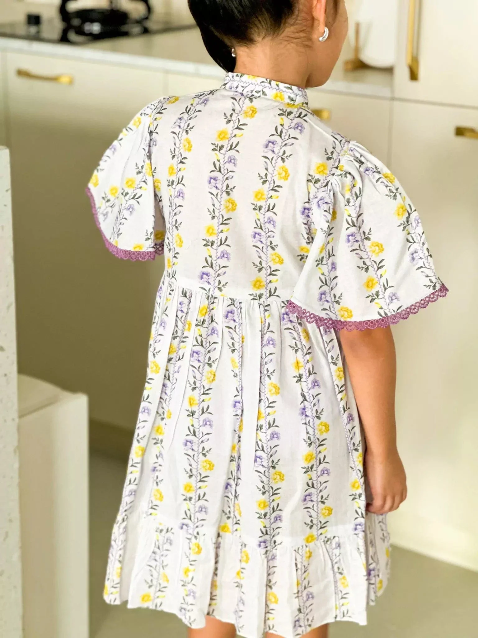 Mini Lilac Florid Long Dress - Image 4