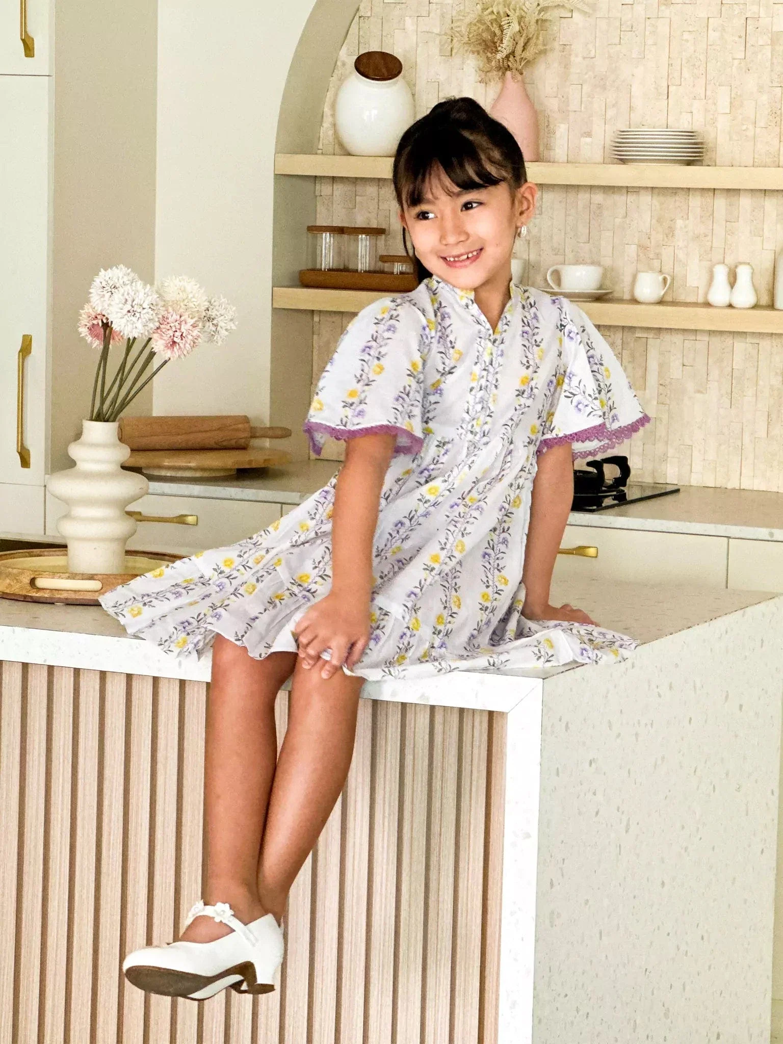 Mini Lilac Florid Long Dress - Image 7