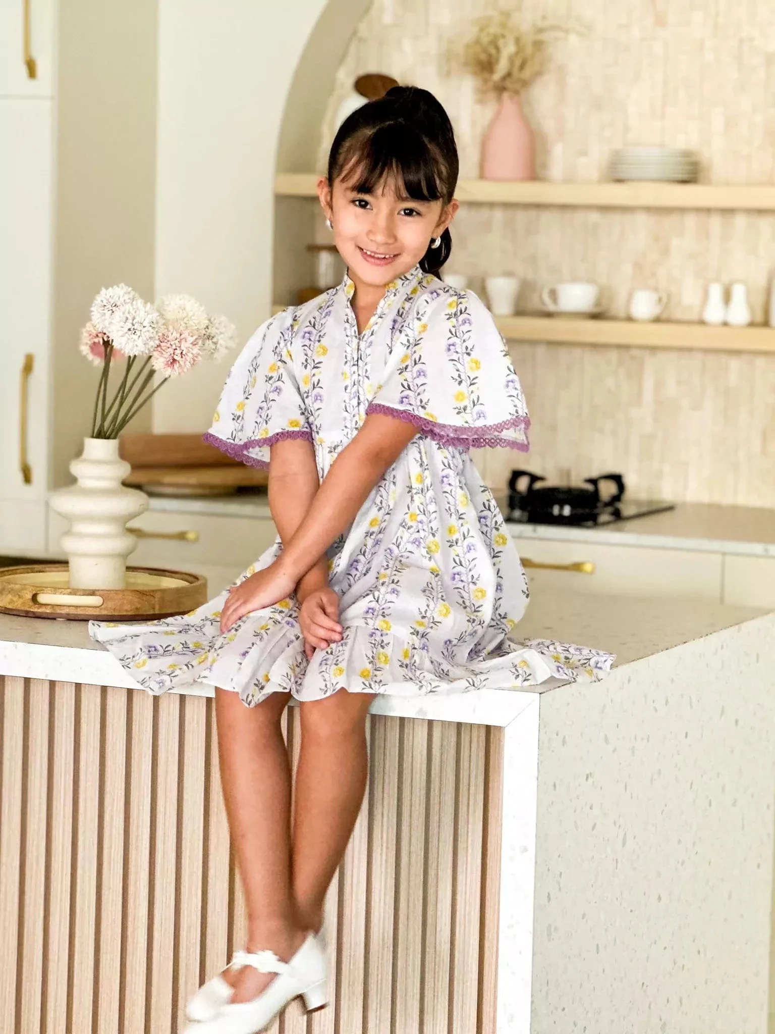 Mini Lilac Florid Long Dress - Image 8