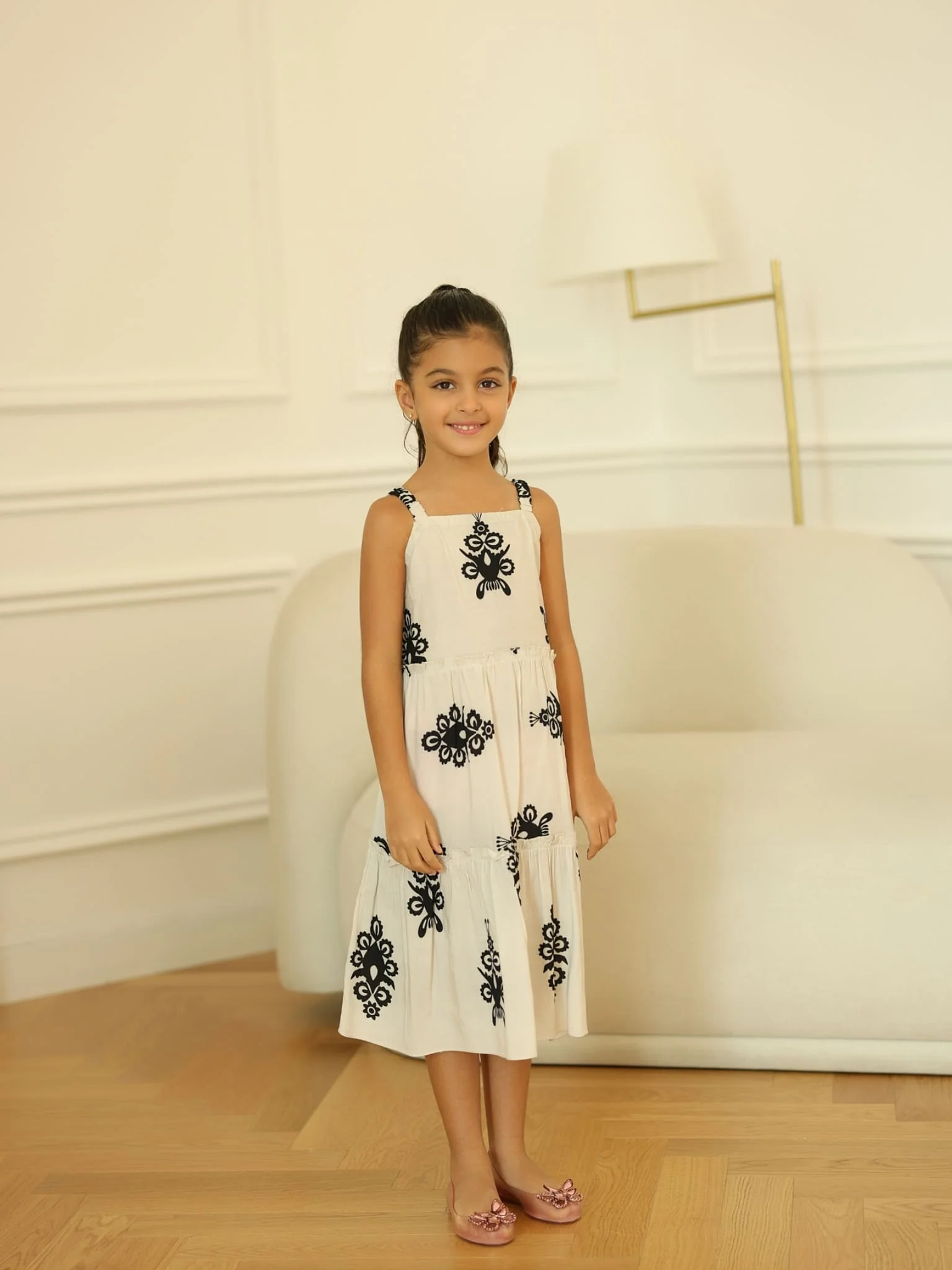 Mini Morvina Off White Dress For Girls