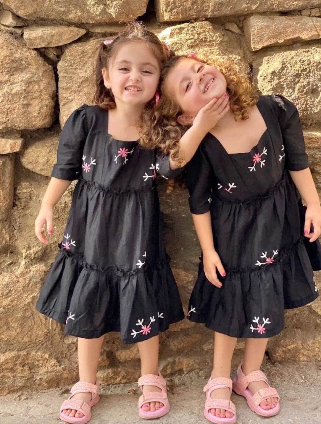 Mini Nova Black Embroidered Dress - Image 2
