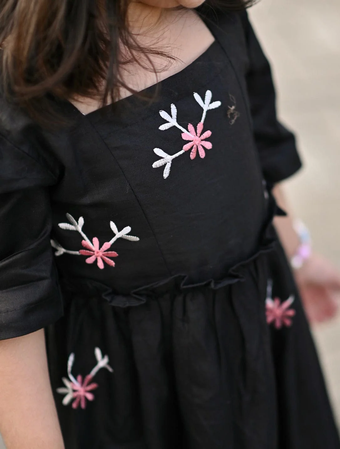 Mini Nova Black Embroidered Dress - Image 7