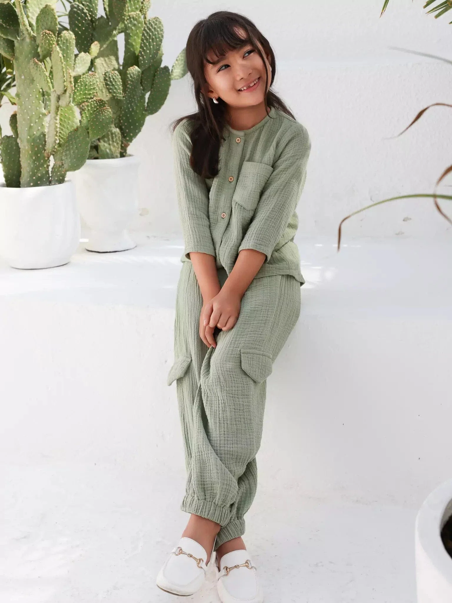 Mini Ophelia Pastel Green Co Ord Set - Image 5