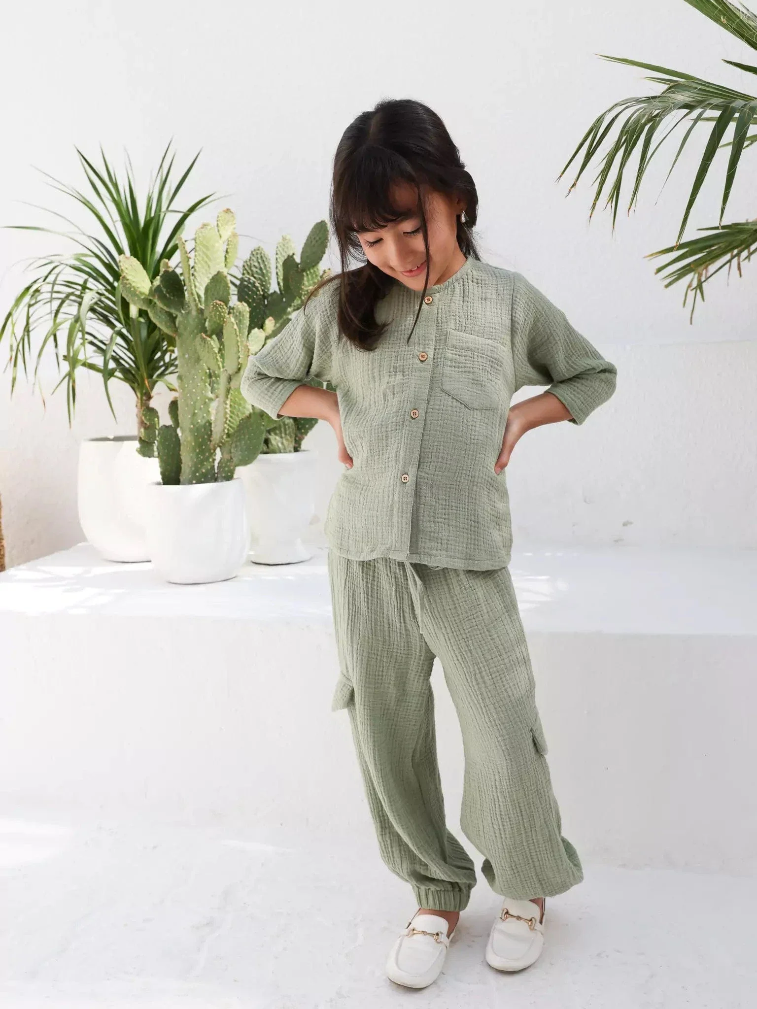 Mini Ophelia Pastel Green Co Ord Set - Image 7