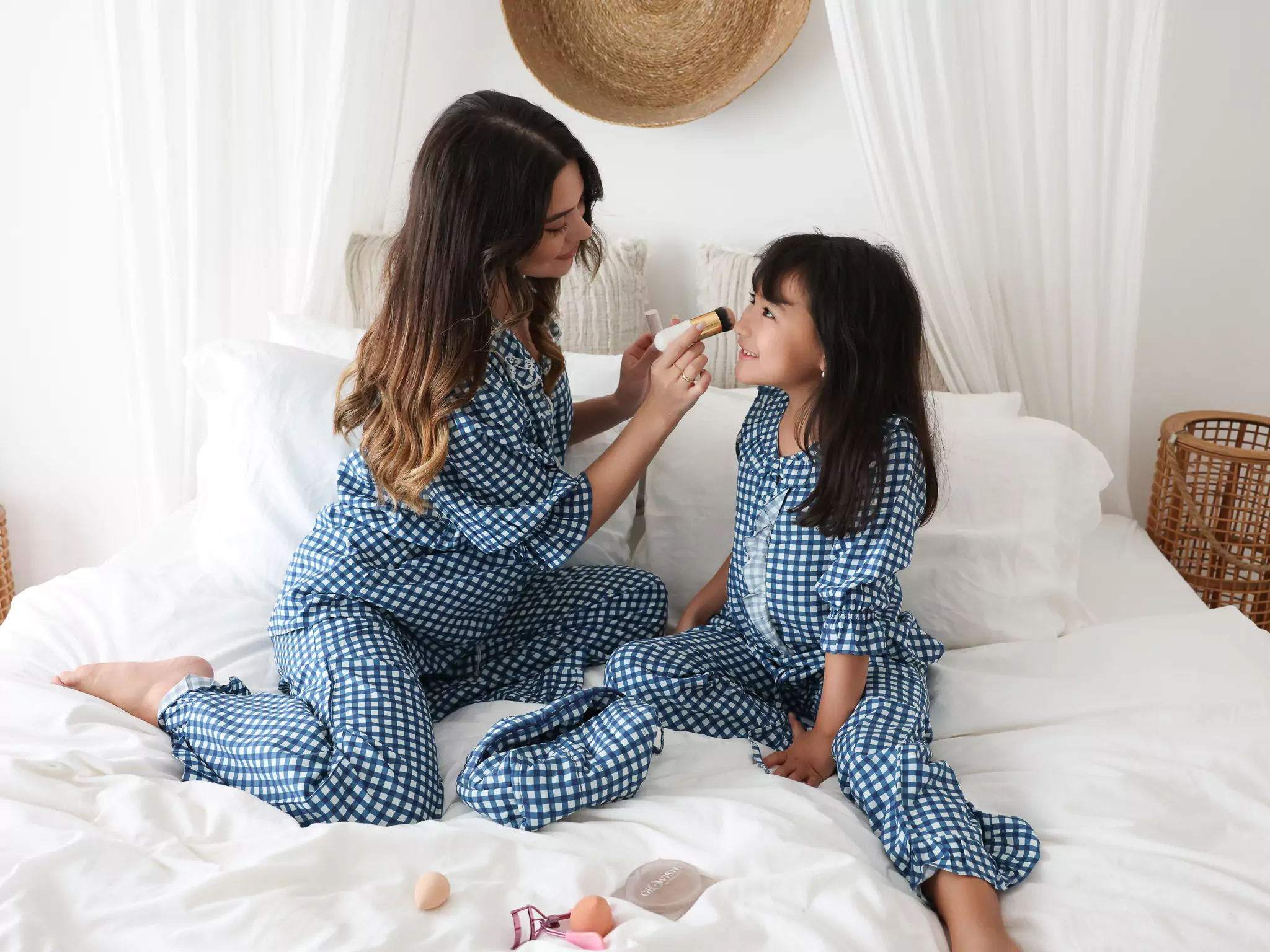 Mini Pluffie Blue Gingham Lounge Set For Girls - Image 4
