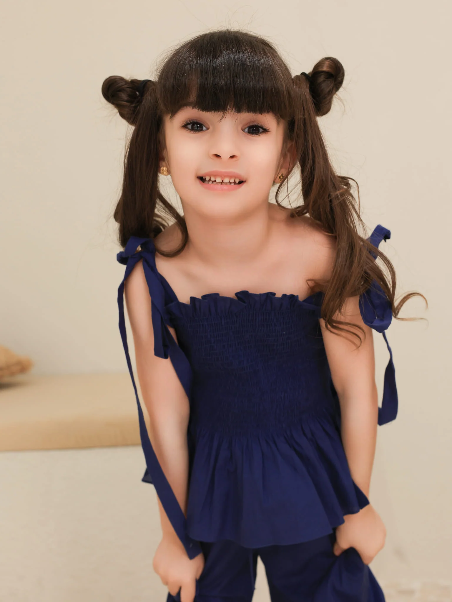 Mini Rivea Blue Cotton Co Ord Set - Image 2