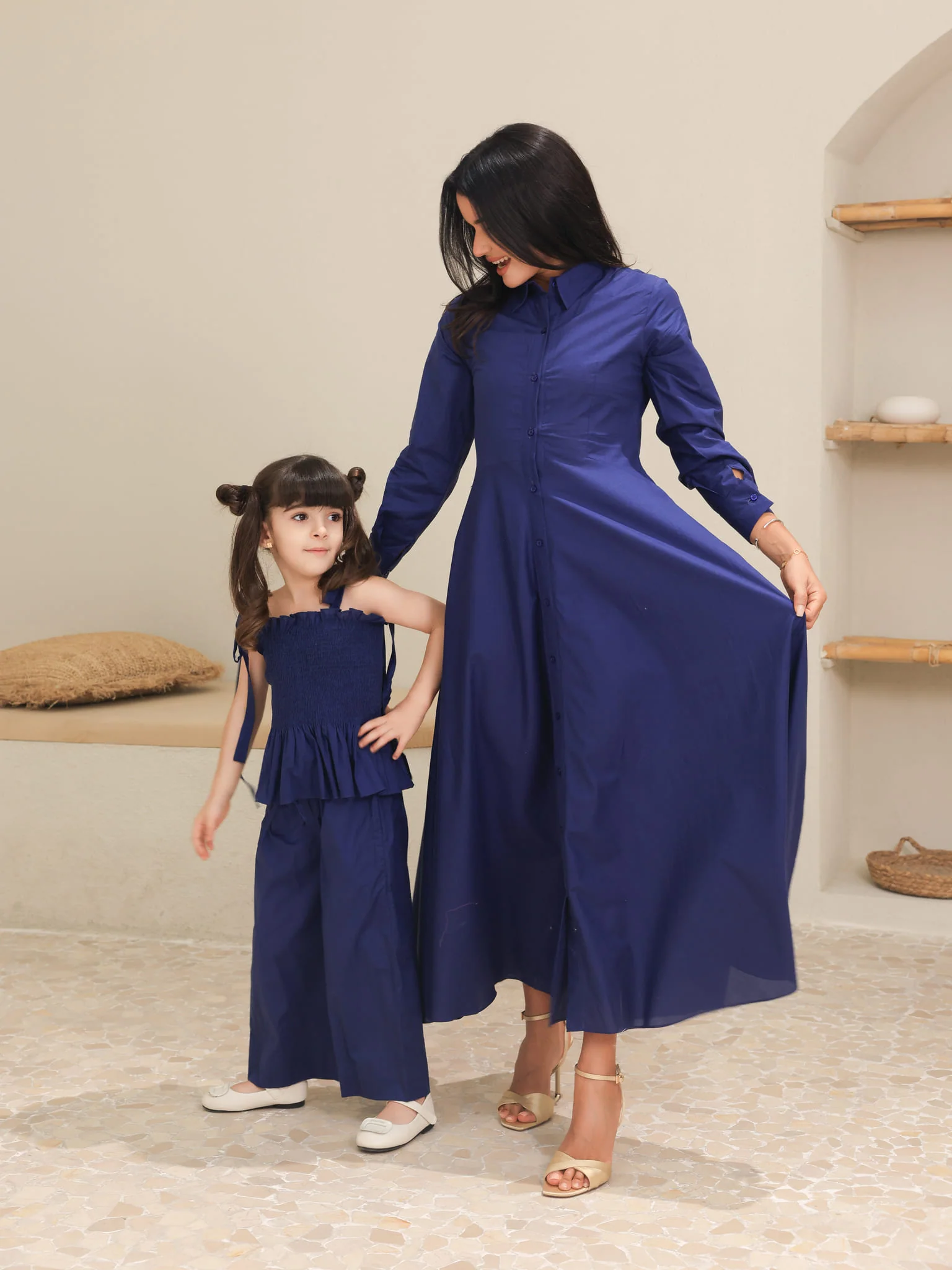 Mini Rivea Blue Cotton Co Ord Set - Image 5