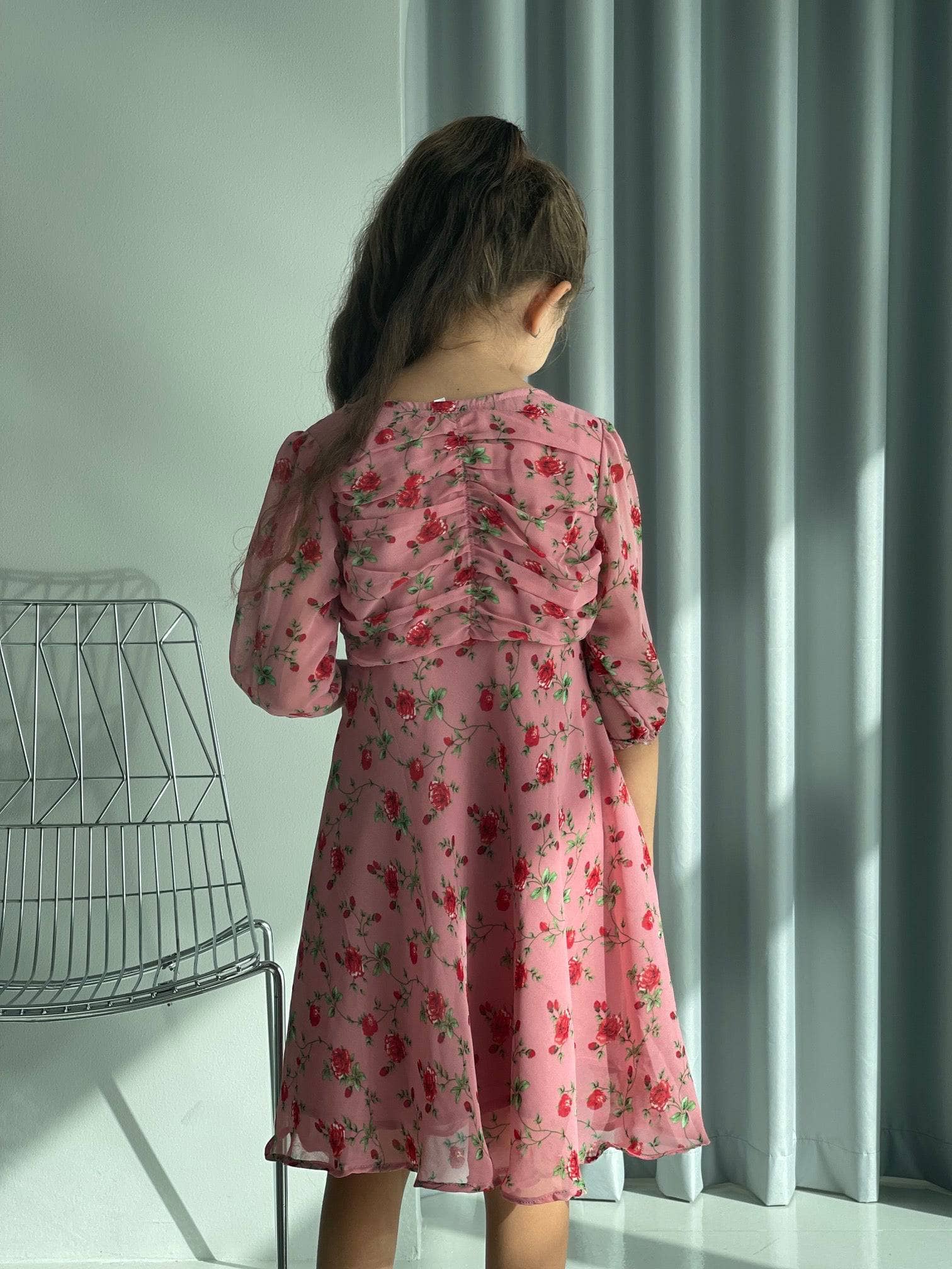 Mini Rose Dress In Dusty Pink Floral - Image 7